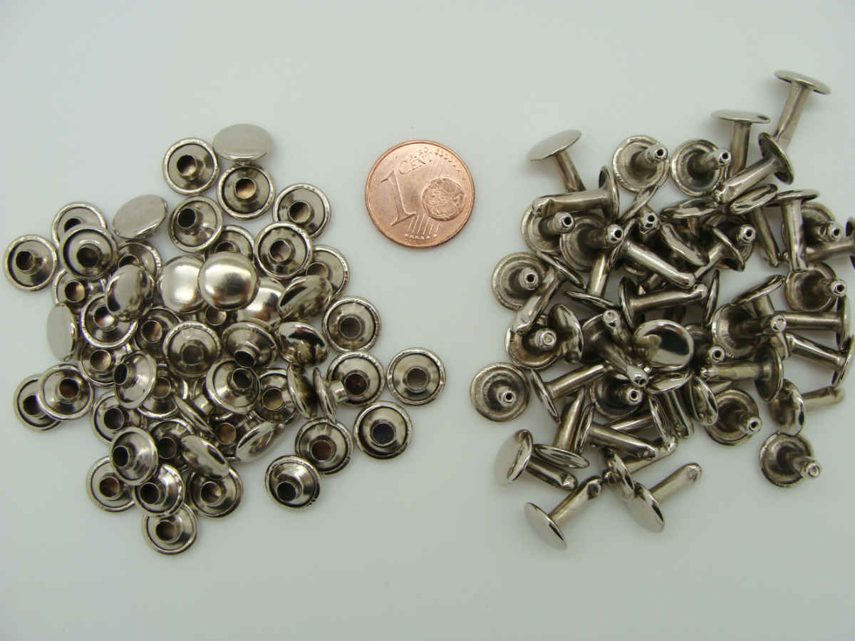 rivet 9mm metal argente