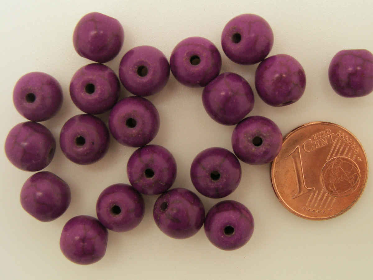 perle pierre synthetique 8mm violet pier69