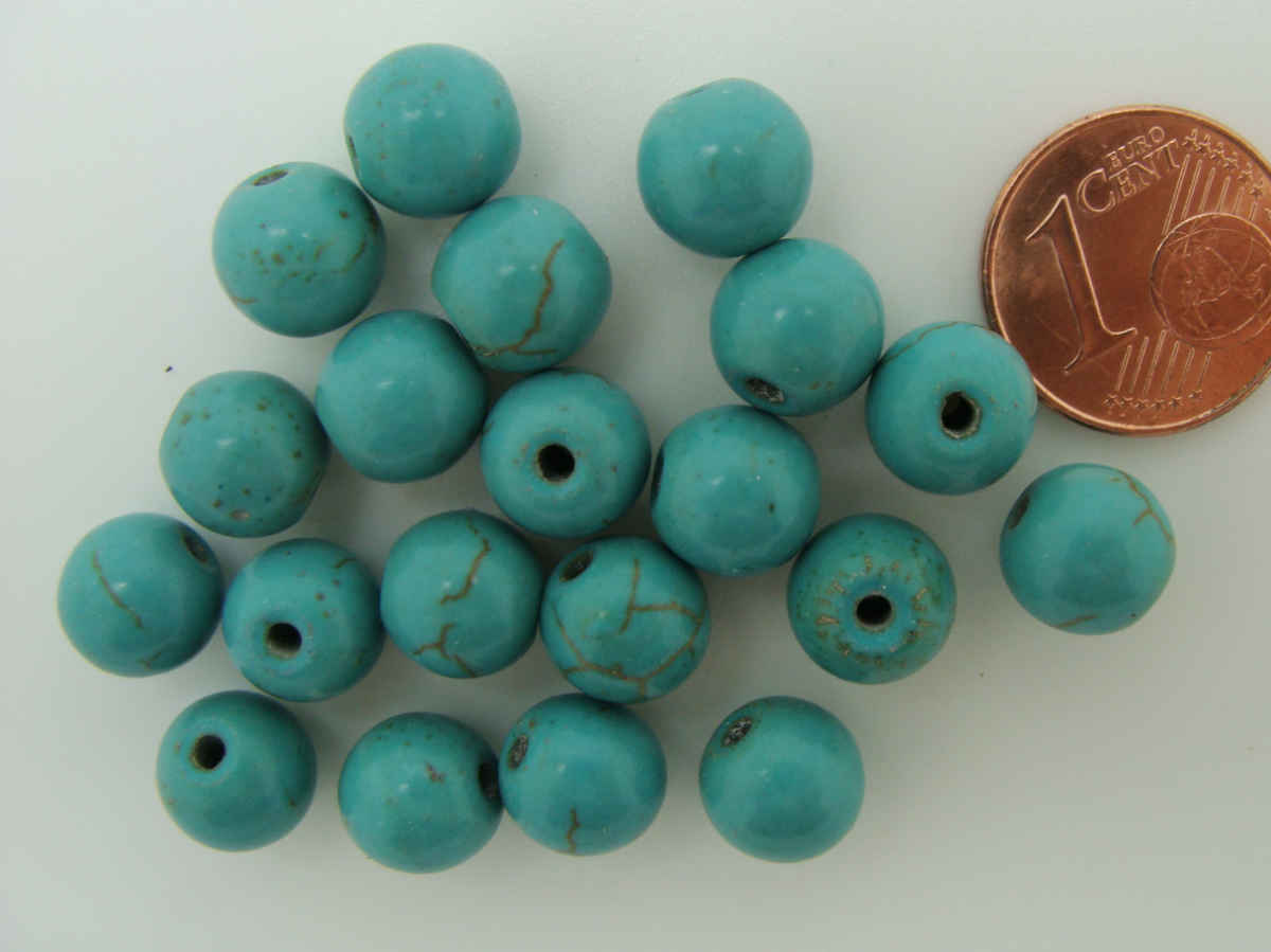 perle pierre synthetique 8mm bleu pier71