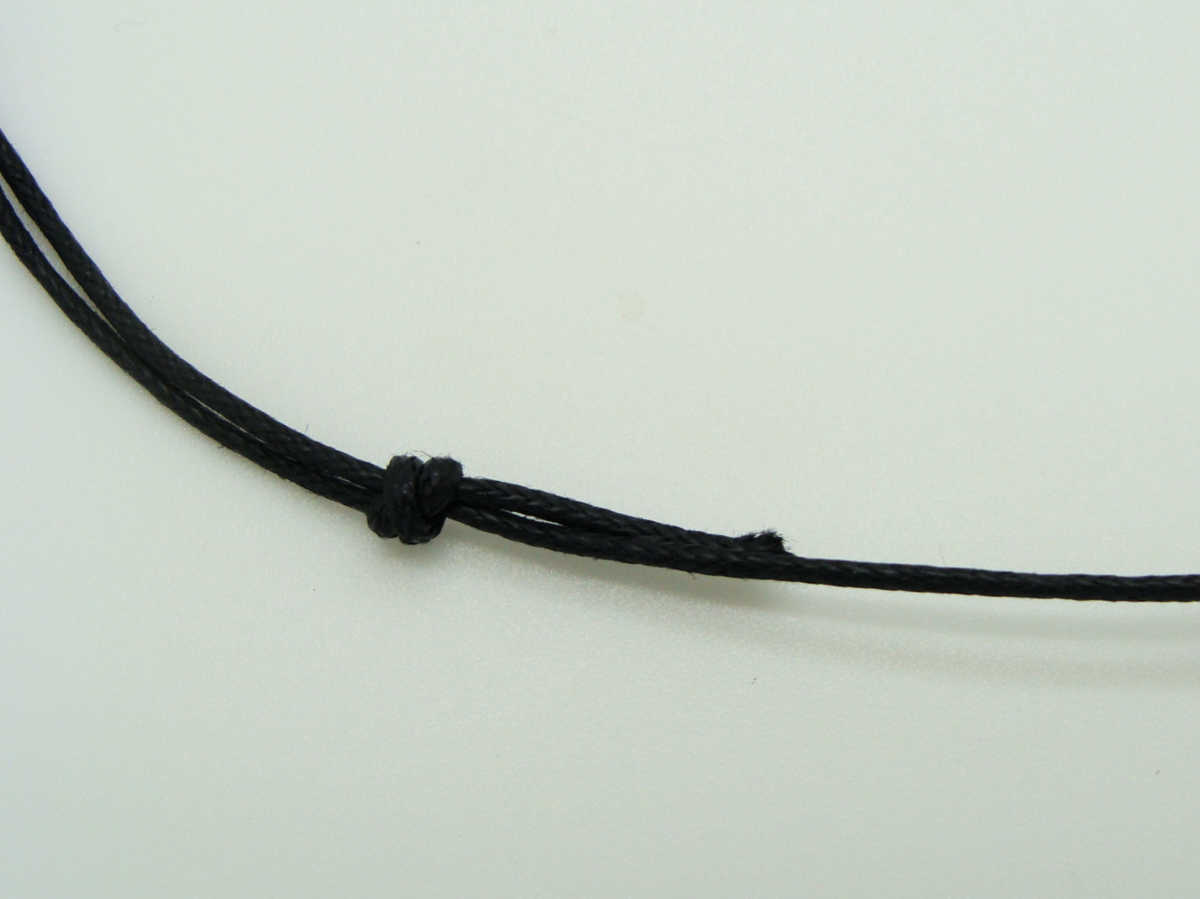 collier coton noir 1mm noeud coulissant