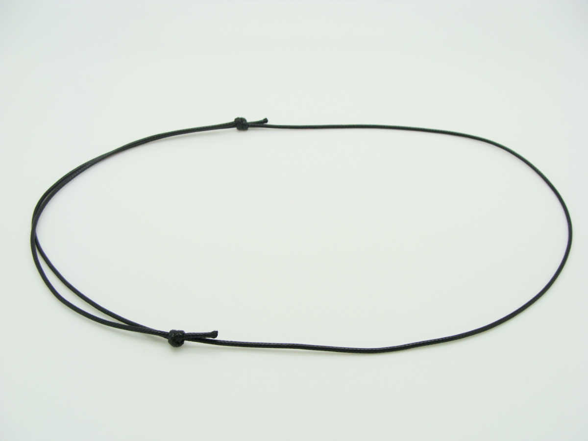 collier reglable nylon noir 15mm bijoux