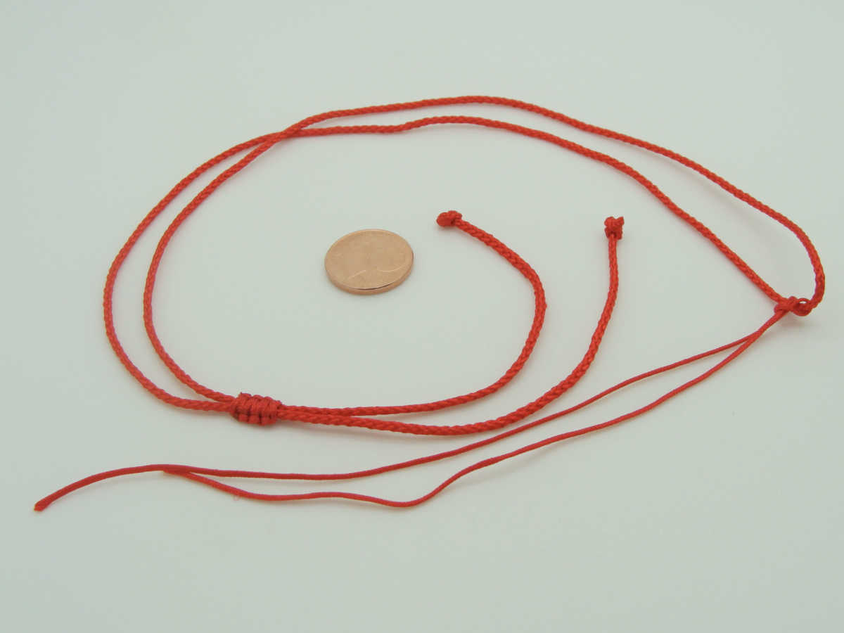 collier 1 noeud coulissant nylon rouge