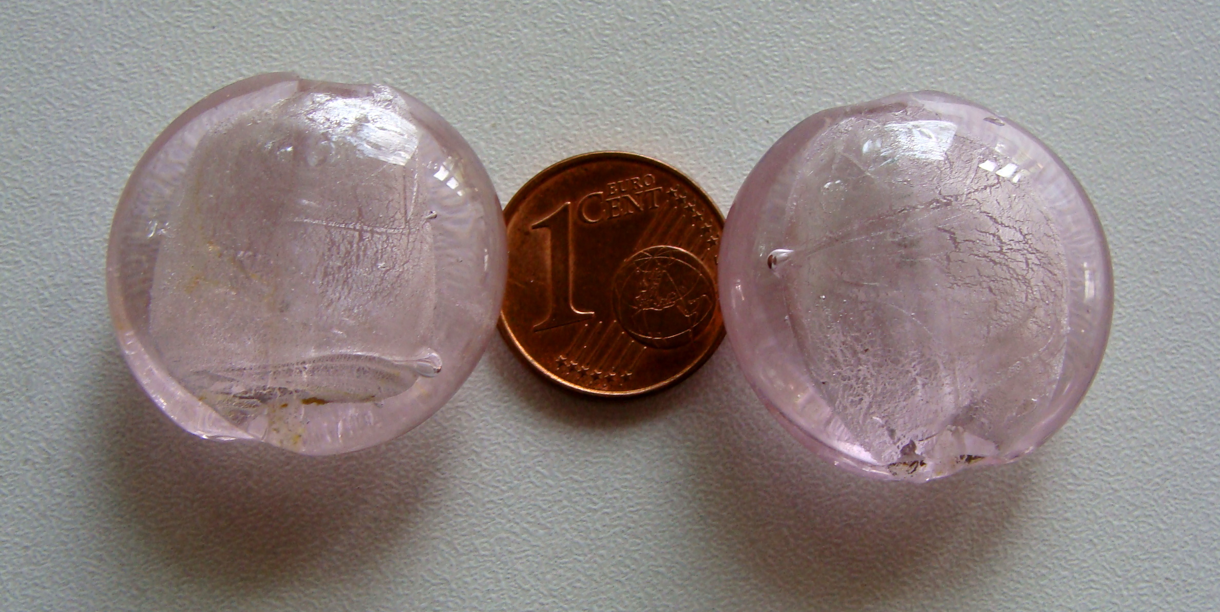 perle galet 25mm rose murano