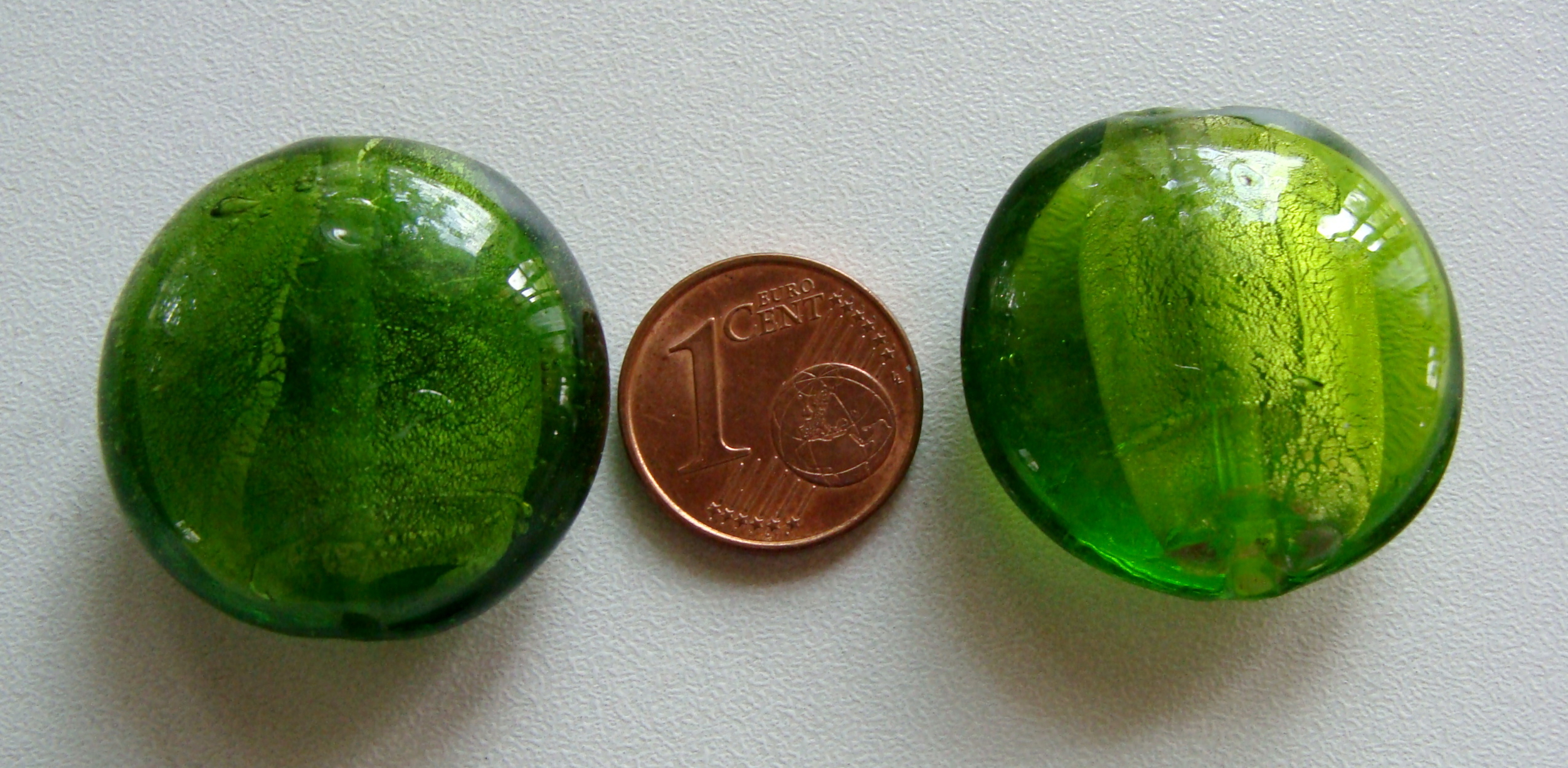 perle galet 25mm vert olive murano