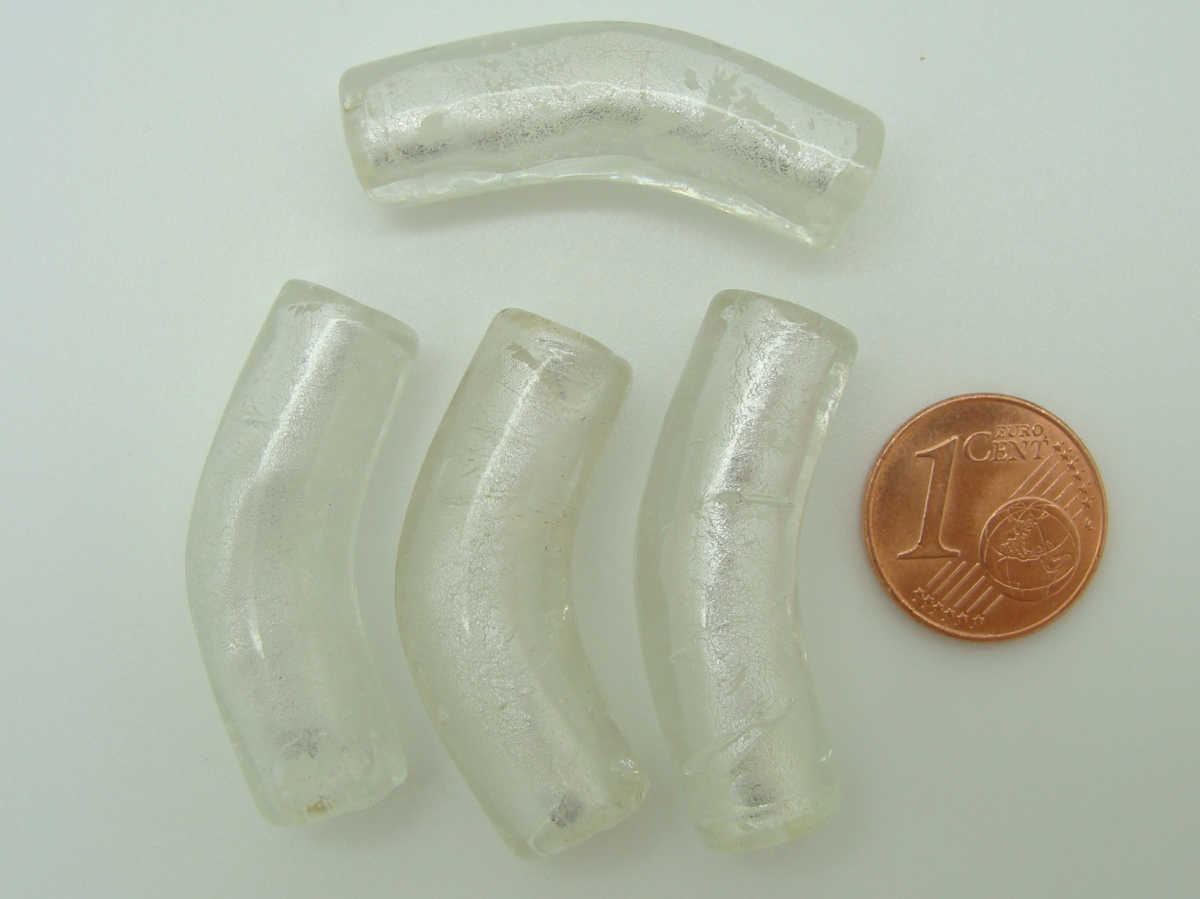 perle tube 35mm murano transparent