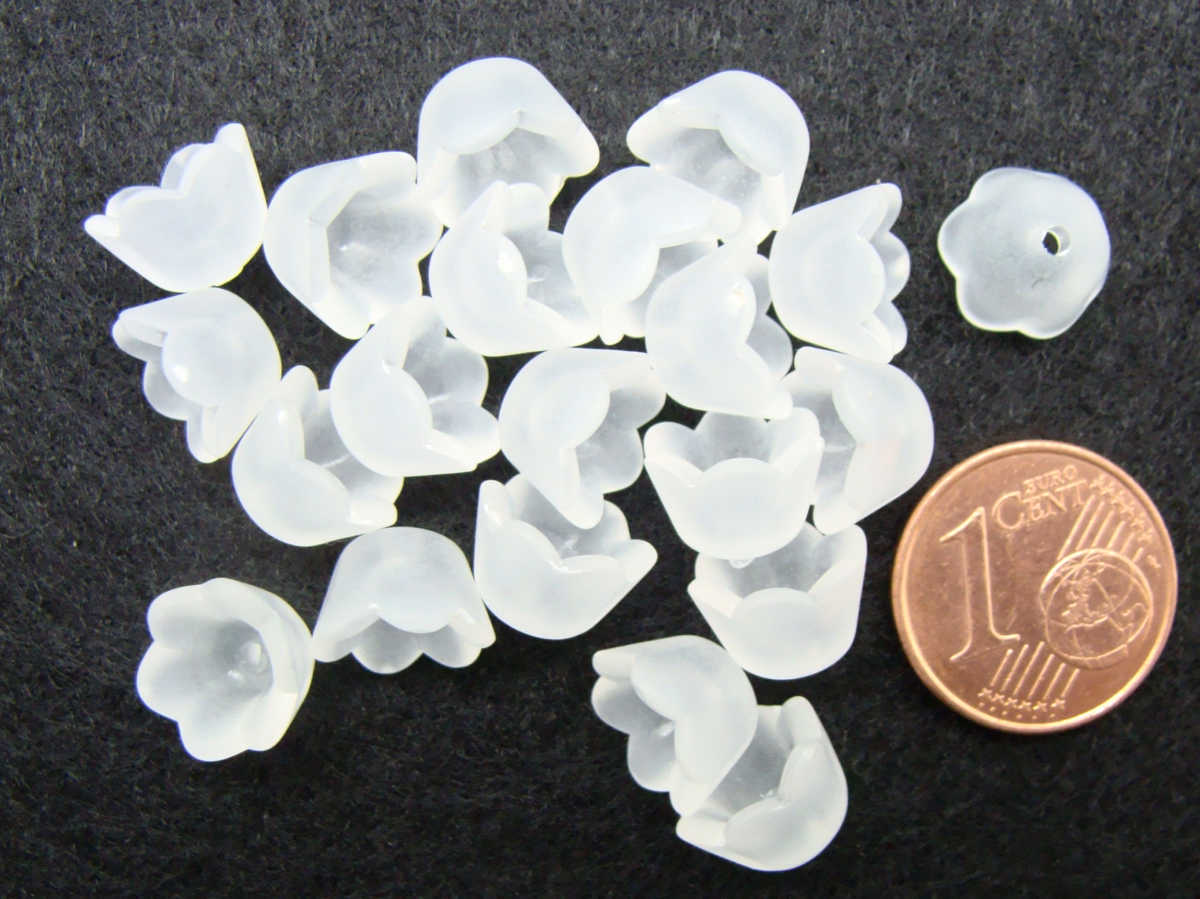 perle acrylique clochette blanche