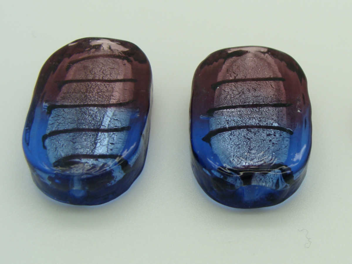 perle verre ovale 26mm violet bleu FA-strie-galet-26mm