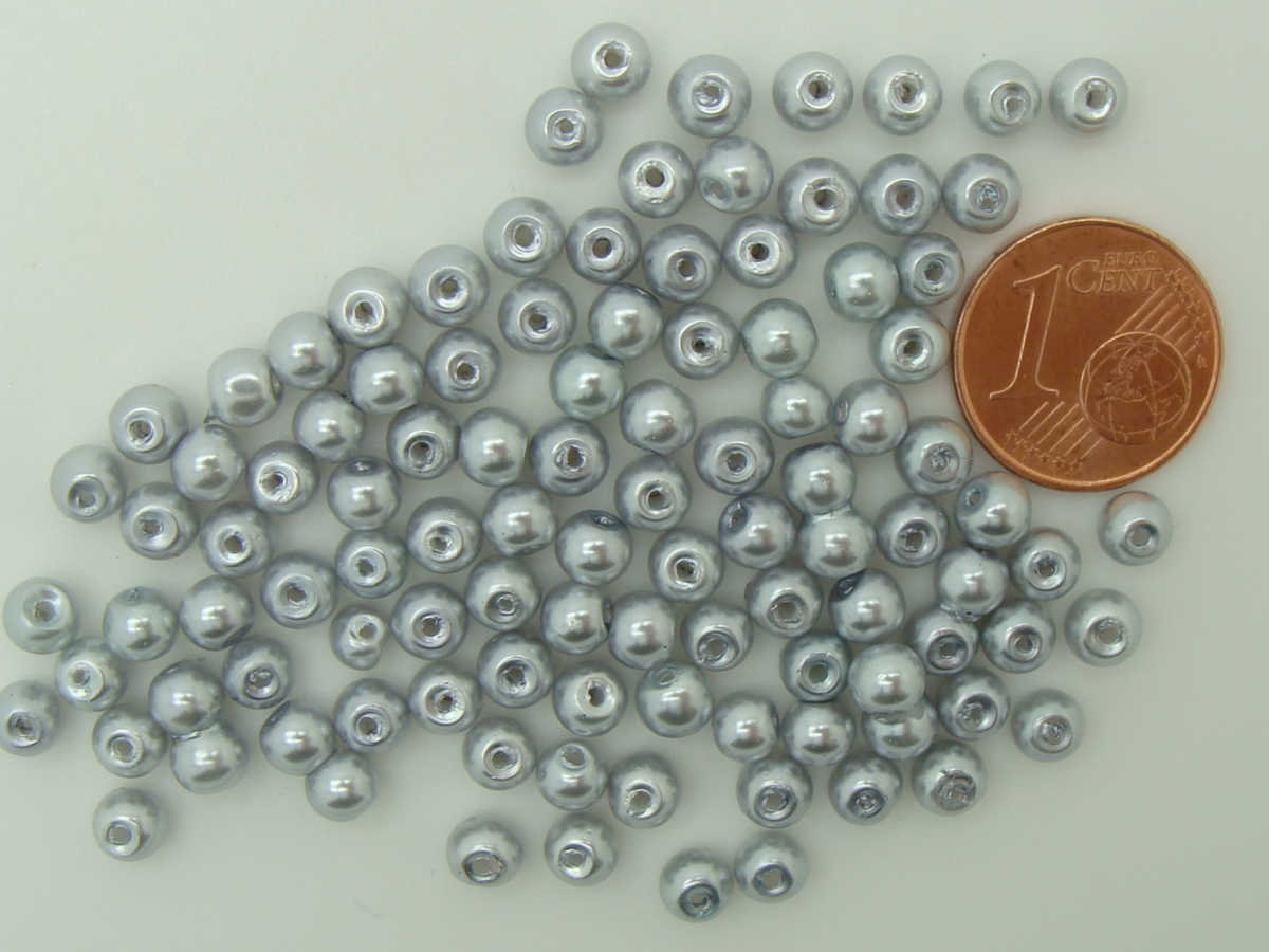 perle verre nacre gris 4mm