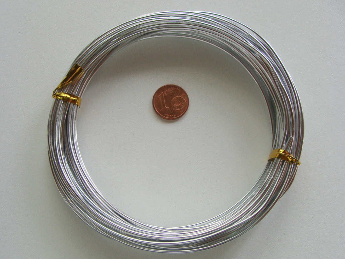 fil aluminium 1.5mm argente 10m