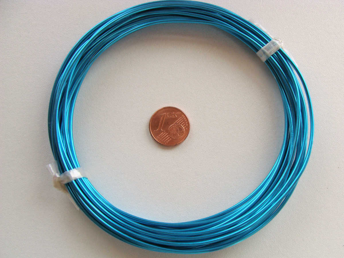 Fil Aluminium 1,5mm BLEU par 6 mètres