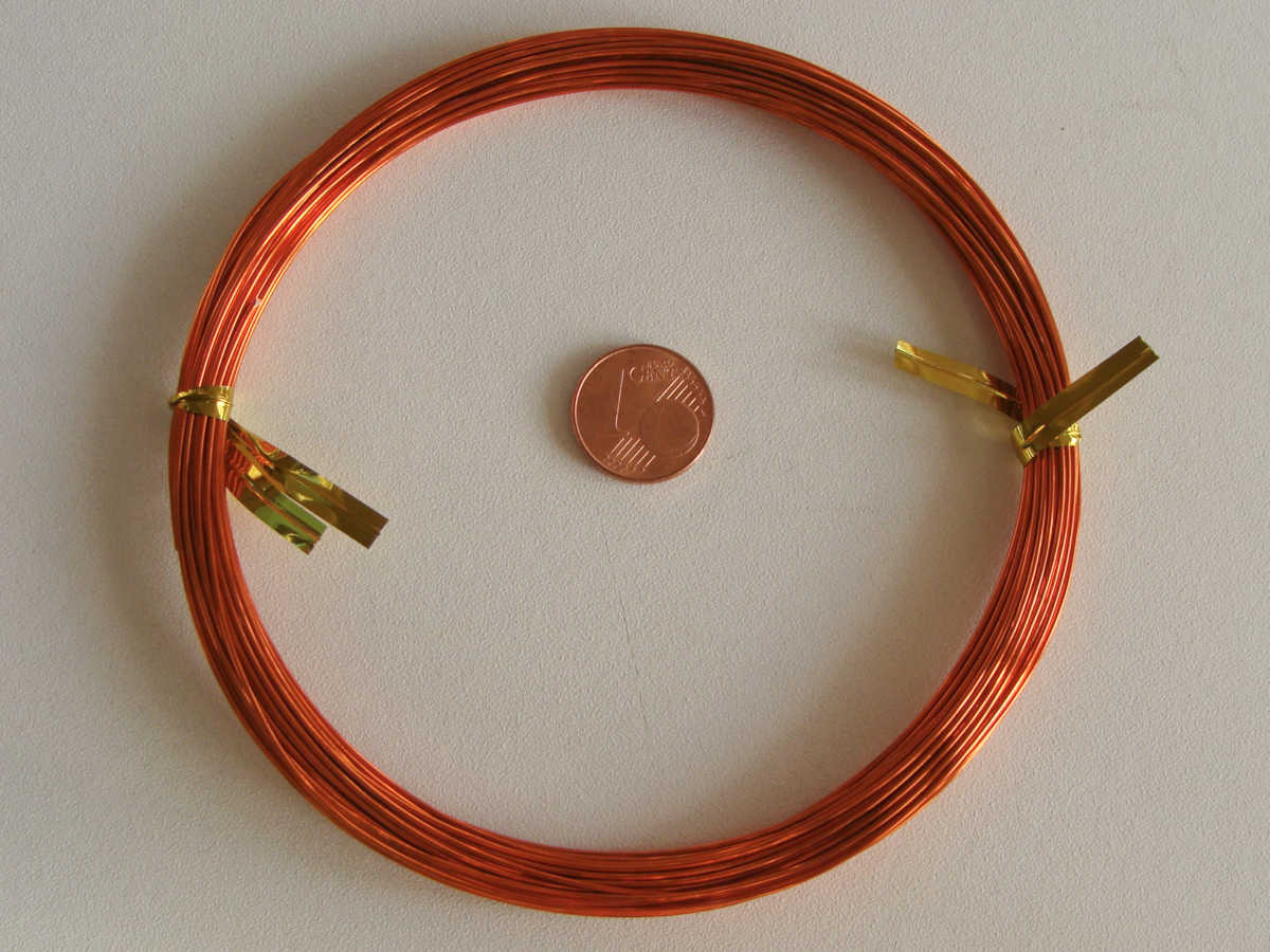 Fil Aluminium 0,8mm ORANGE par 10 mètres