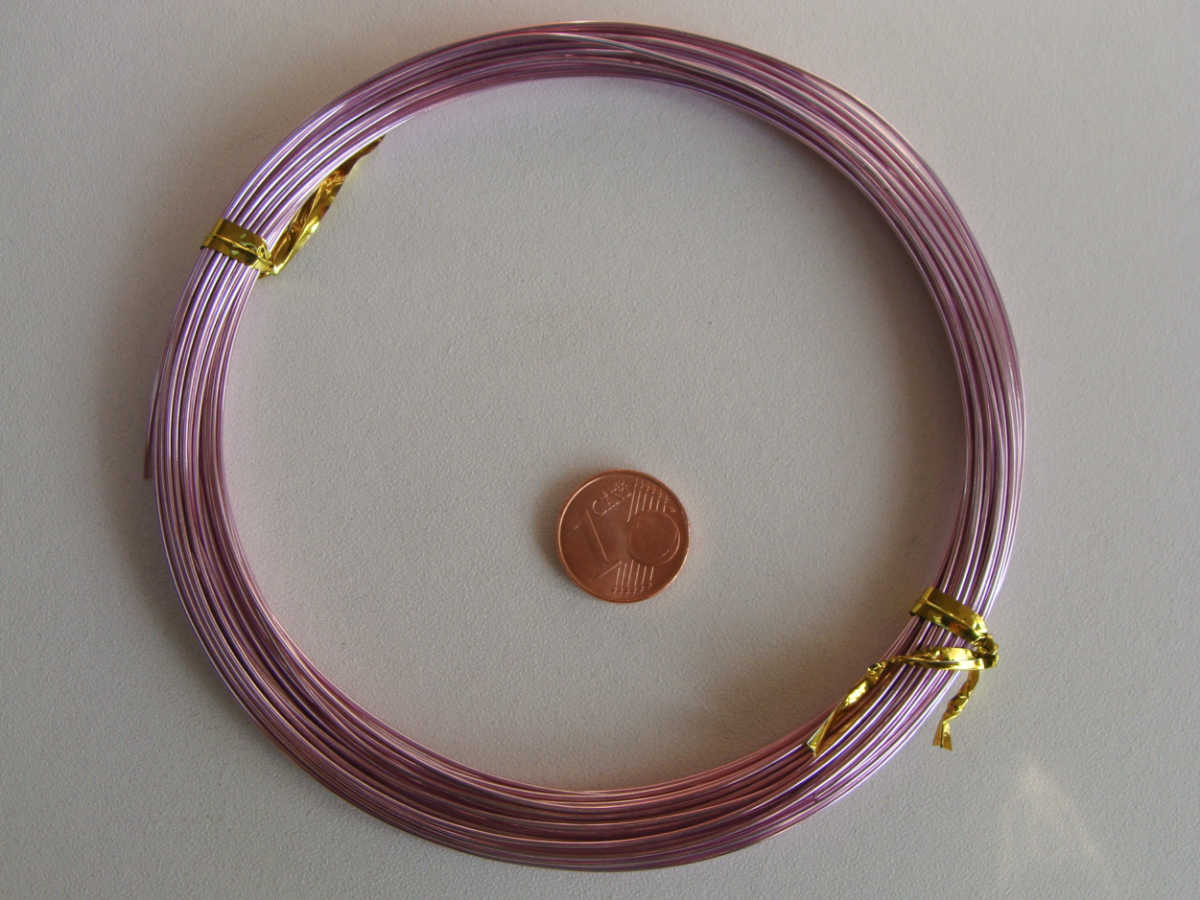 Fil Aluminium 0,8mm VIOLET CLAIR par 10 mètres