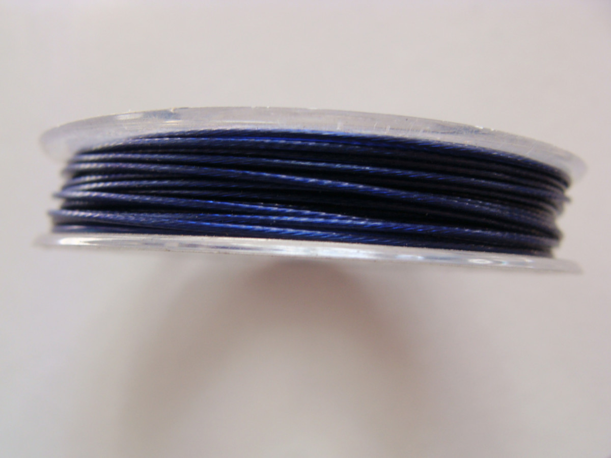 FIL CABLE 0,60mm BLEU MARINE par 1 bobine de 10m