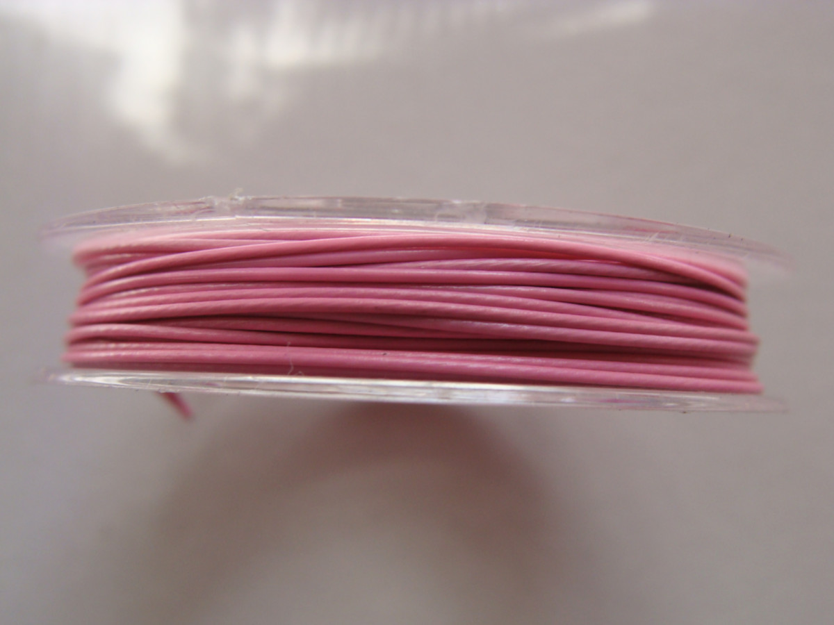FIL CABLE 0,60mm ROSE CLAIR par 1 bobine de 10m