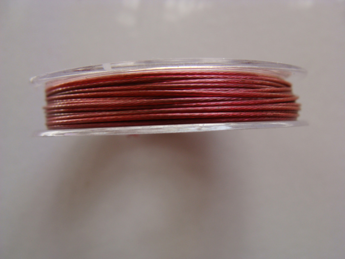 FIL CABLE 0,60mm ROSE VIOLET par 1 bobine de 10m