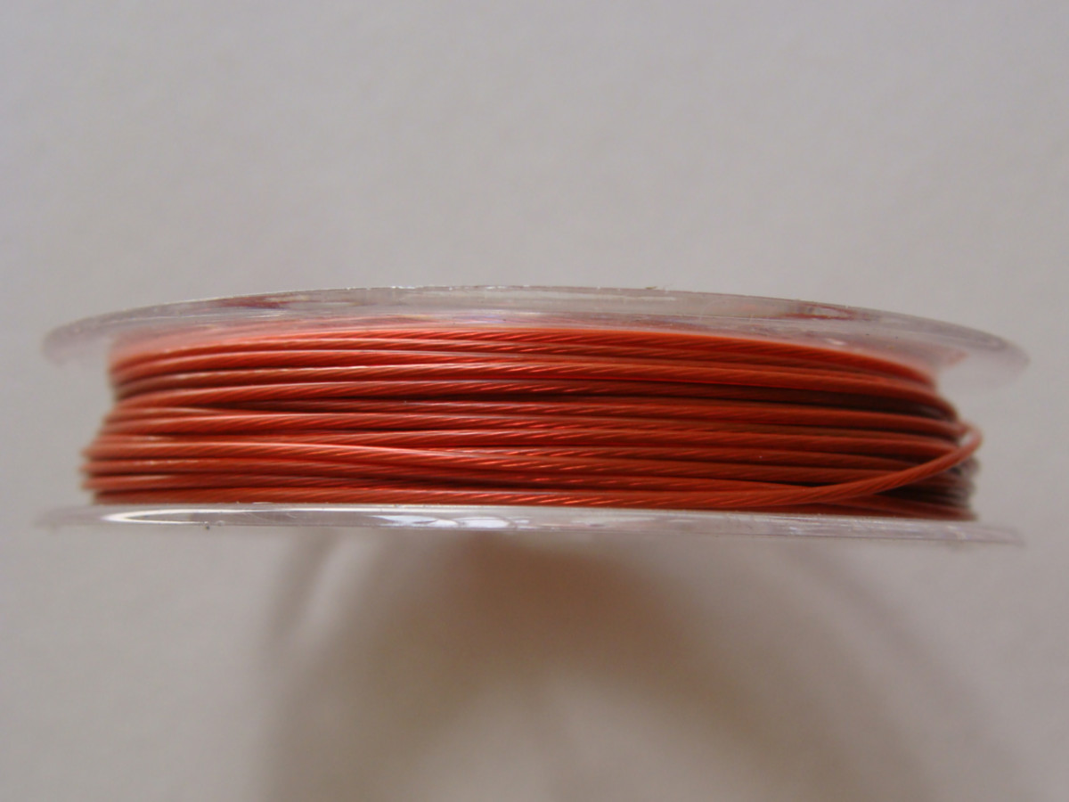 fil cable 06mm orange brun
