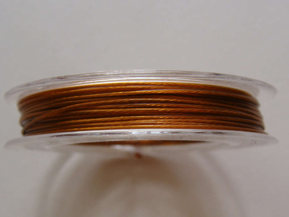 FIL CABLE 0,60mm MARRON DORE par 1 bobine de 10m