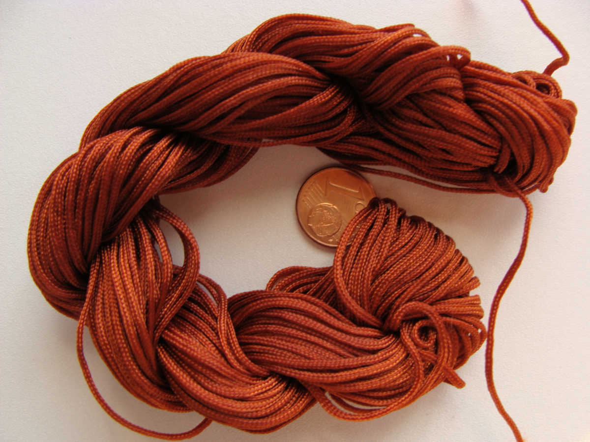 fil nylon 1mm marron brun echeveau