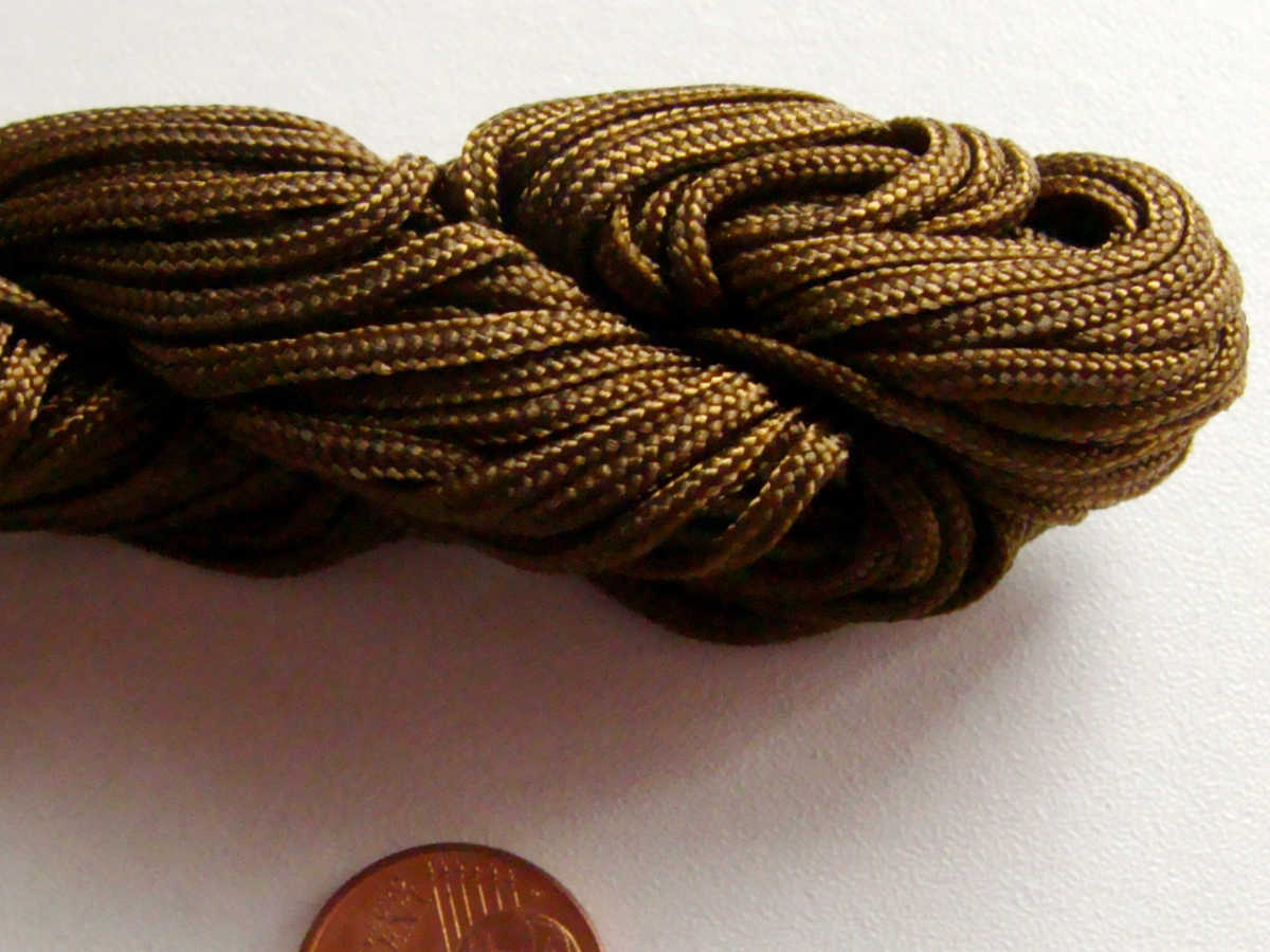 fil nylon tresse marron cafe 15mm