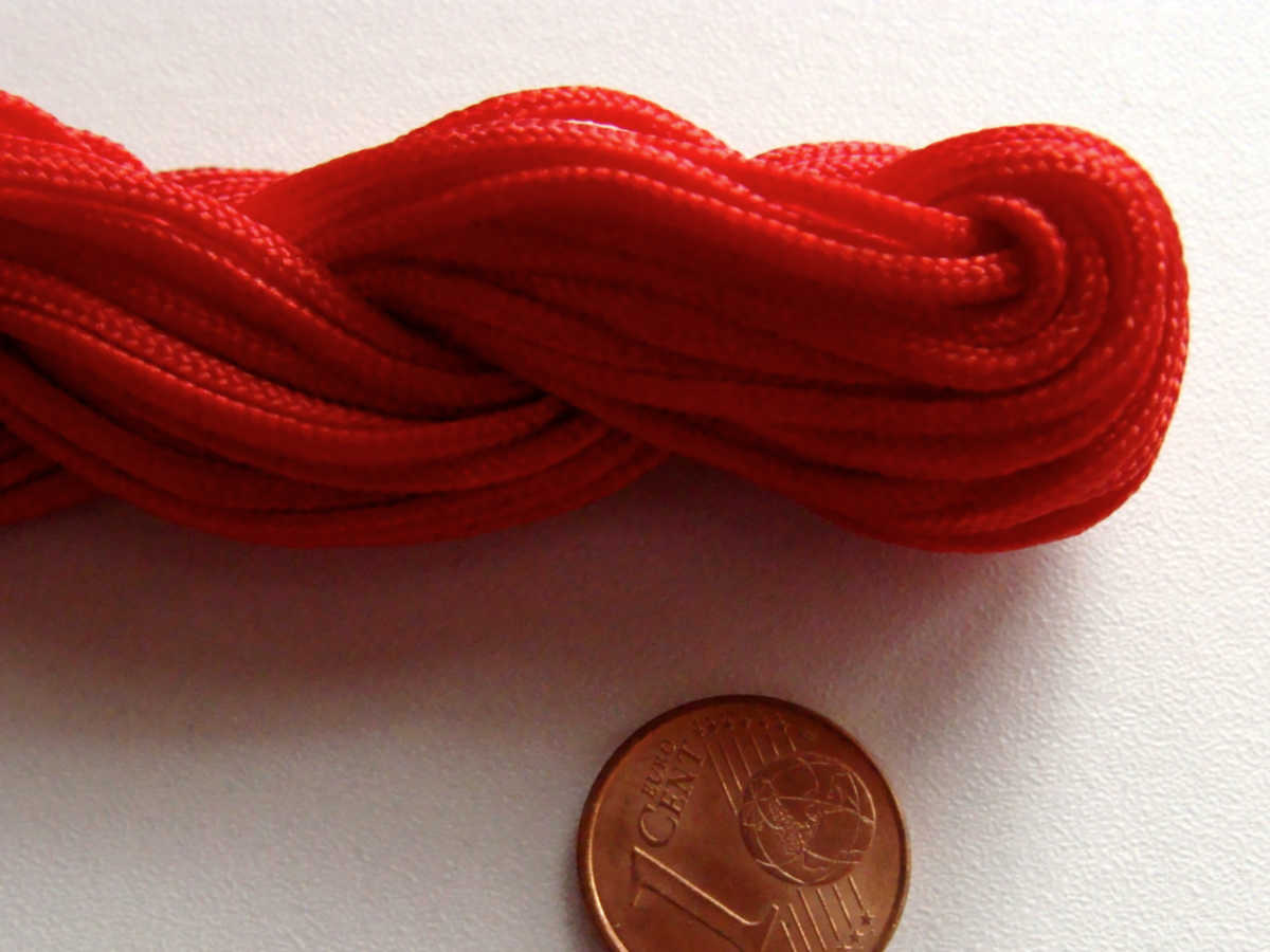 fil nylon tresse rouge 15mm