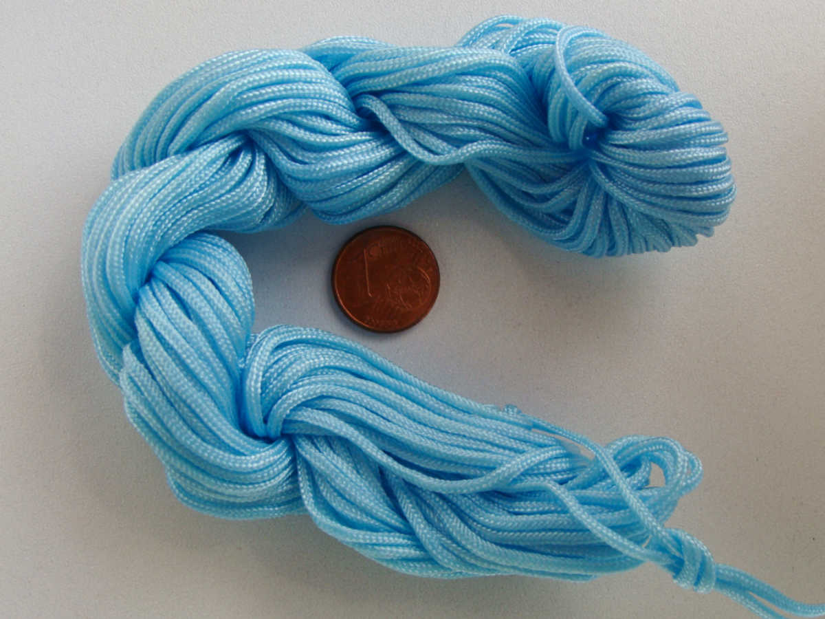 Bobine 30m cordelière polyester 4mm gris bleu 