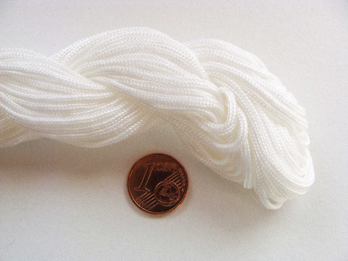 fil nylon tresse blanc 15mm