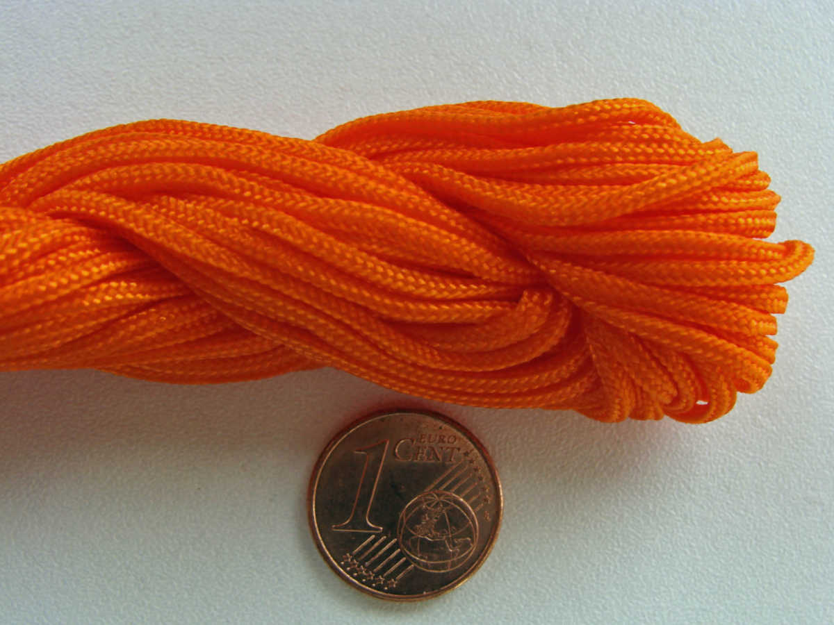 fil nylon tresse orange 15mm