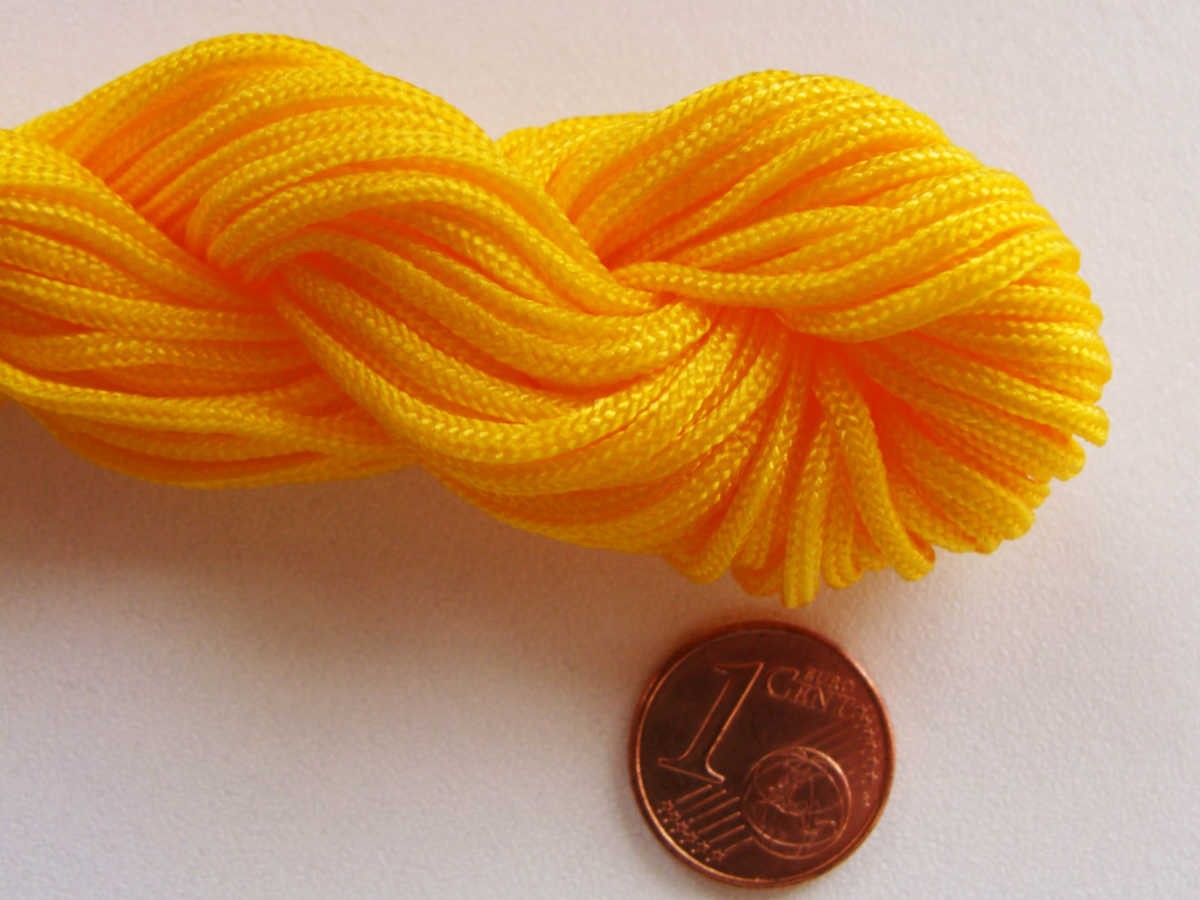 fil nylon tresse jaune 15mm