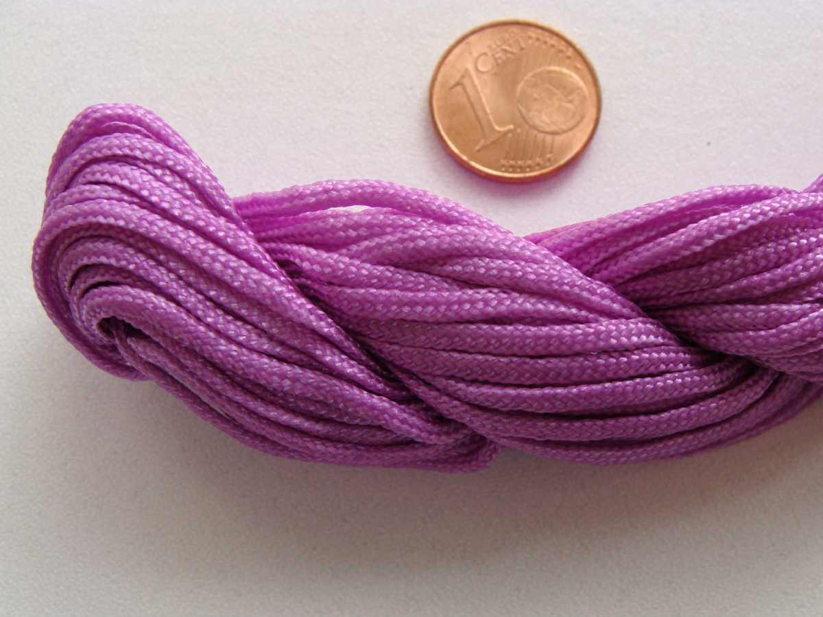 fil nylon tresse violet clair 15mm