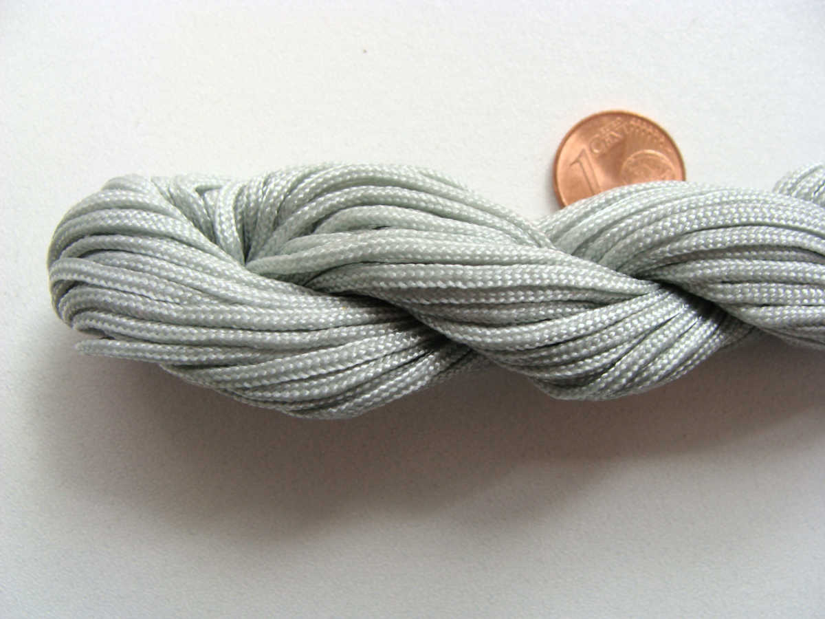 fil nylon tresse gris clair 15mm