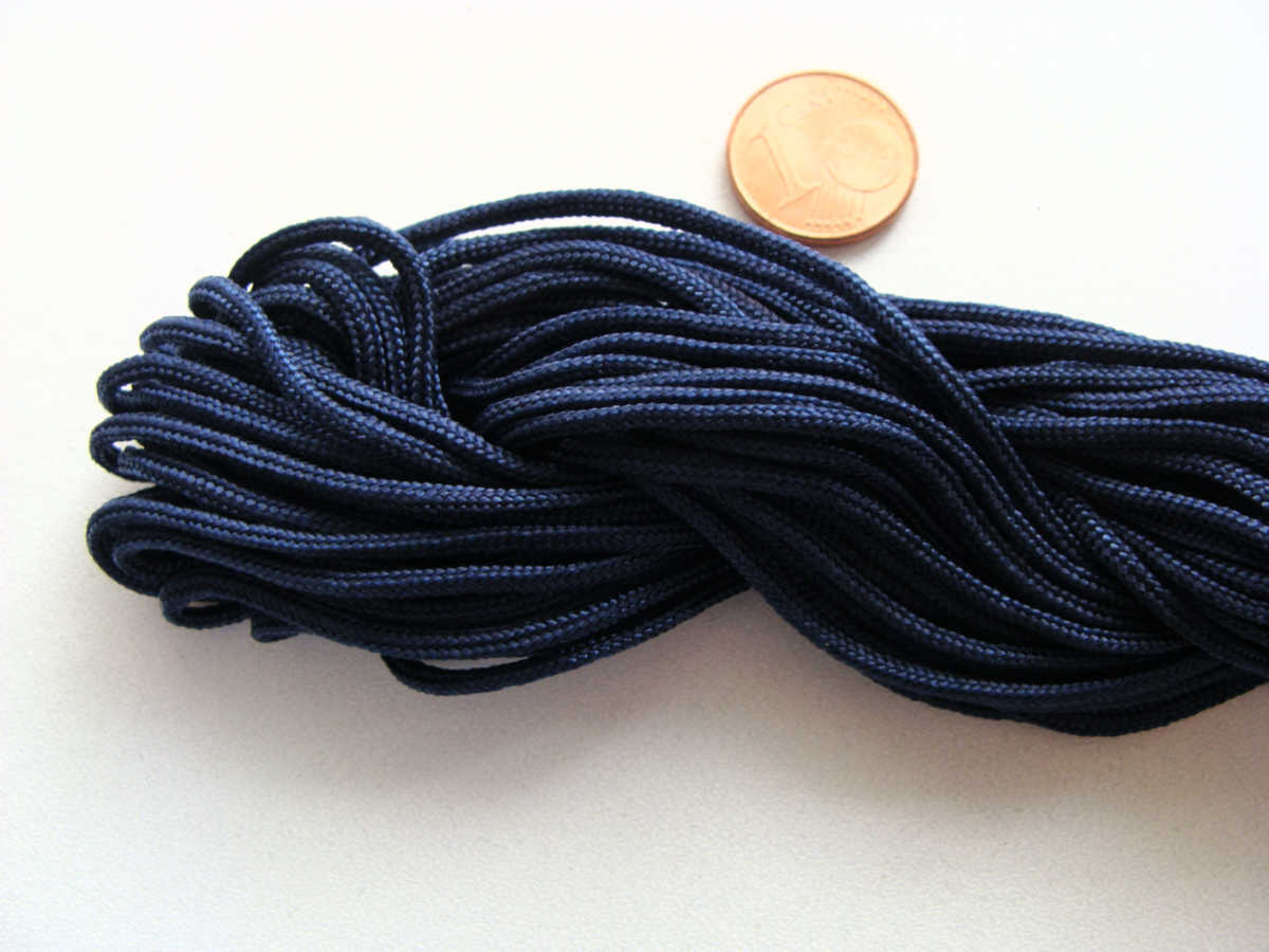 fil nylon tresse bleu sombre 15mm