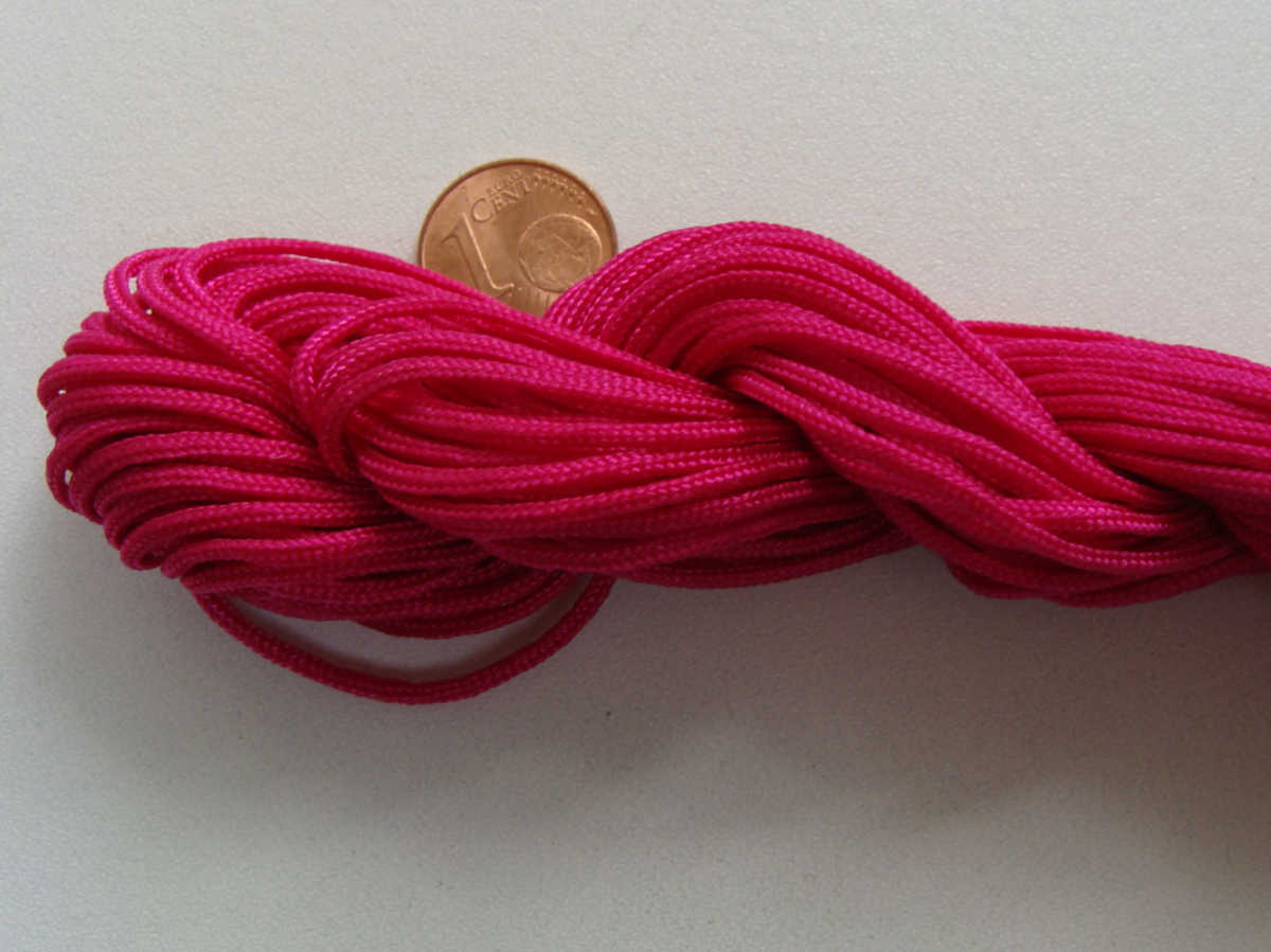 fil nylon tresse rose violet 15mm