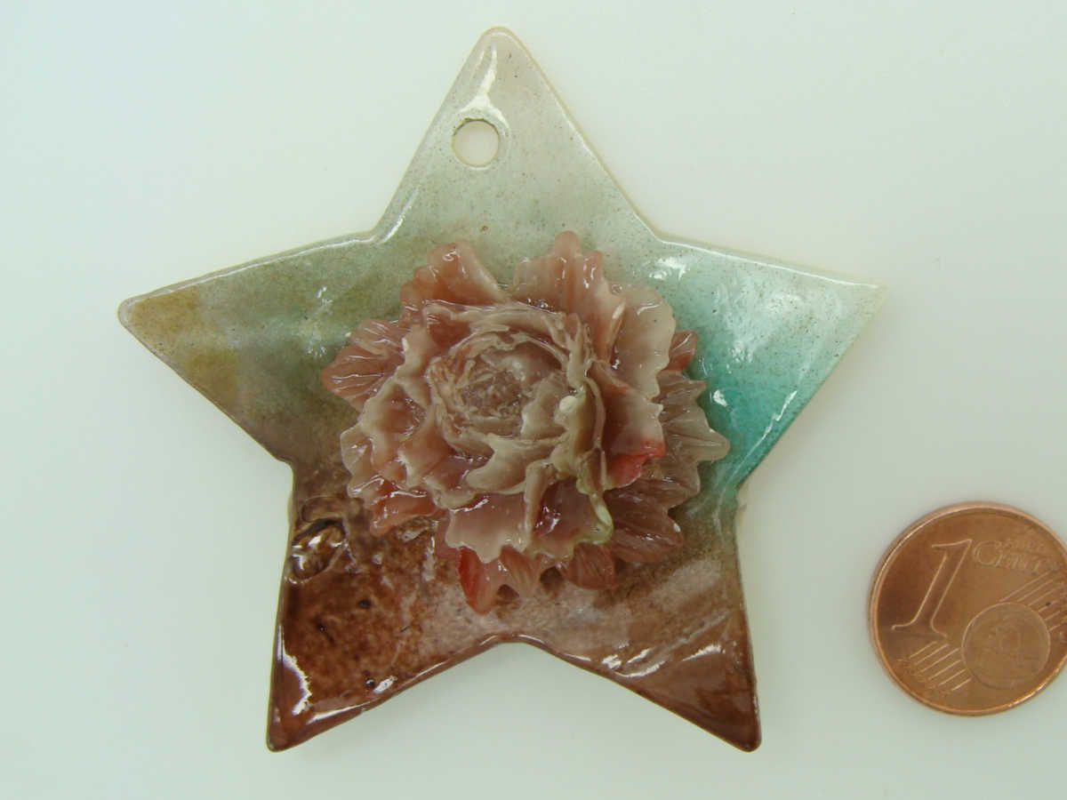 Pendentif etoile fleur PN29