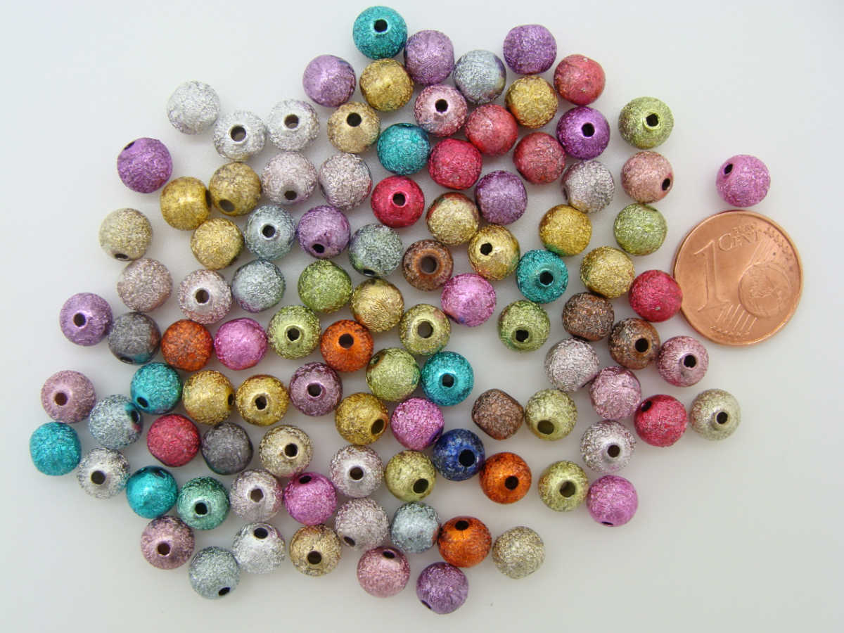 perle 6mm multicolore acrylique givre RES-85