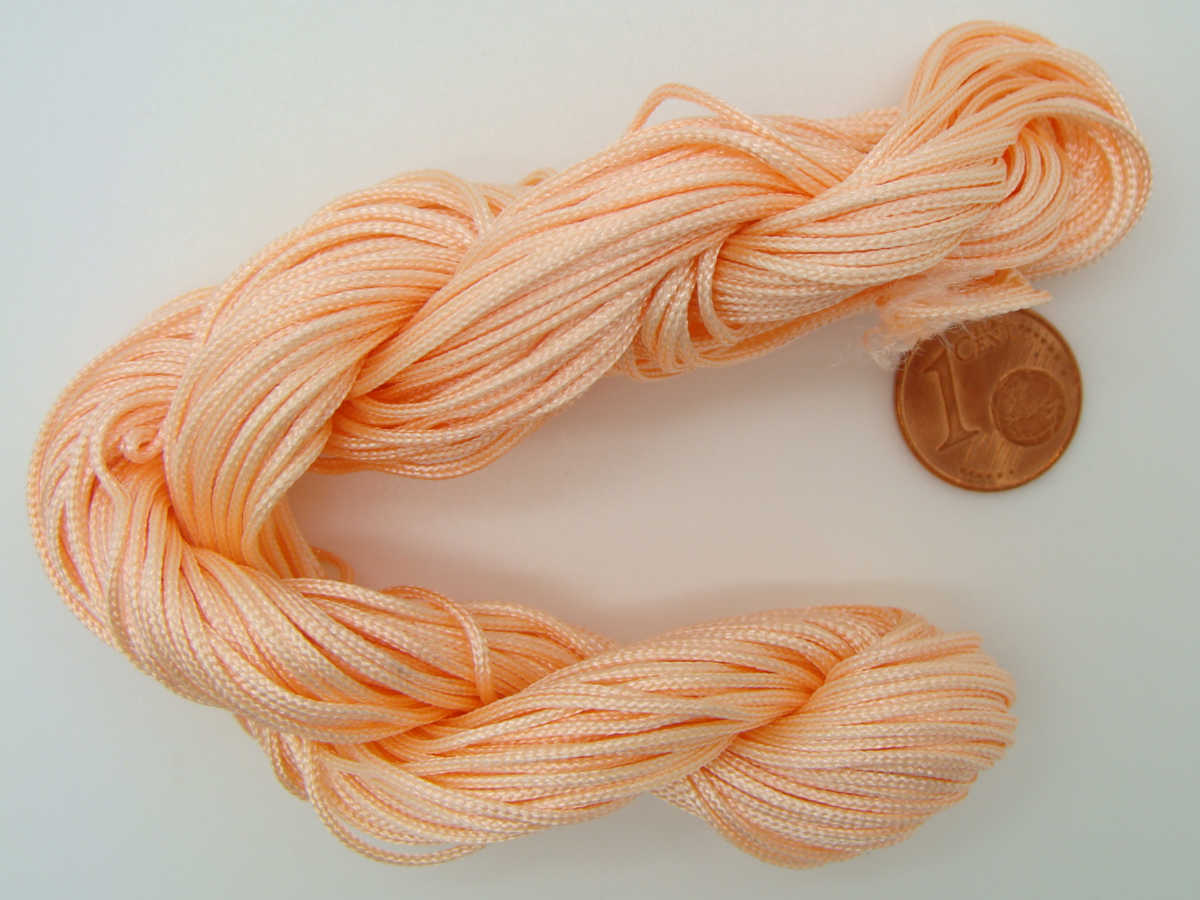 fil nylon tresse 1mm rose saumon echeveau