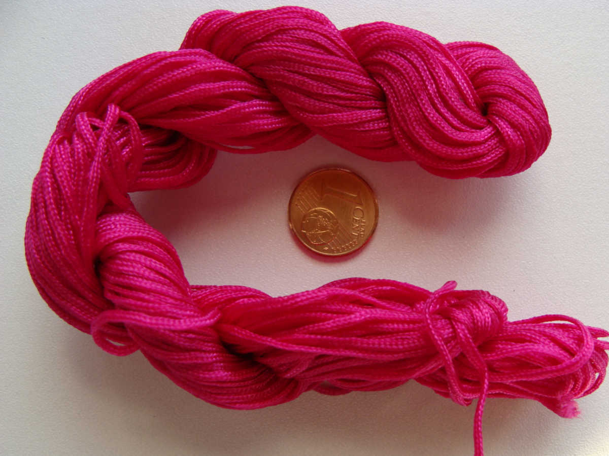 fil nylon tresse 1mm rose violet echeveau