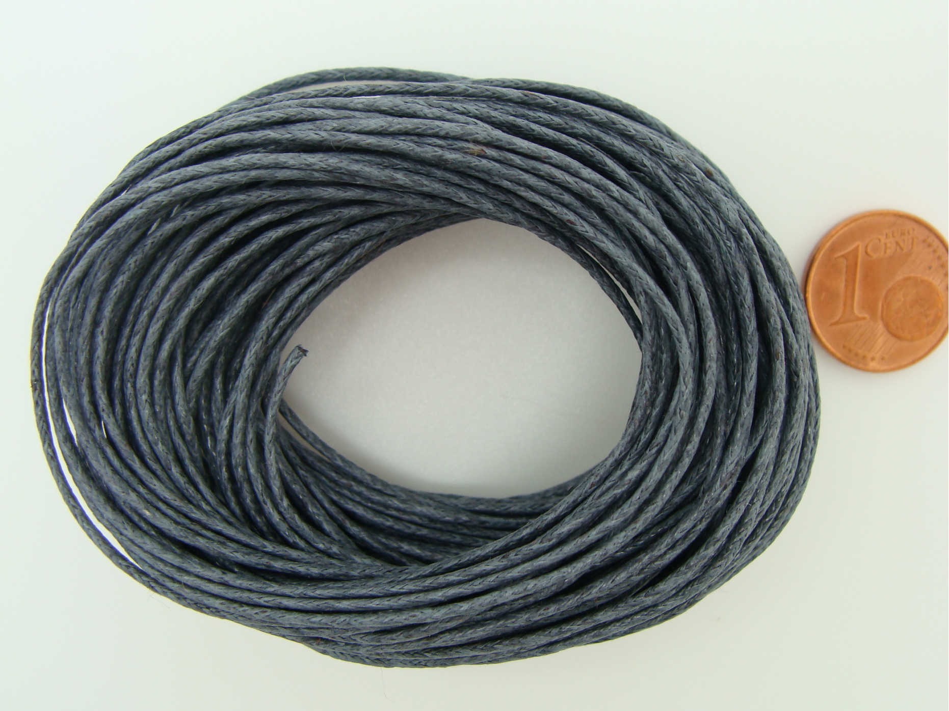 fil coton cire 1mm gris fonce 10m