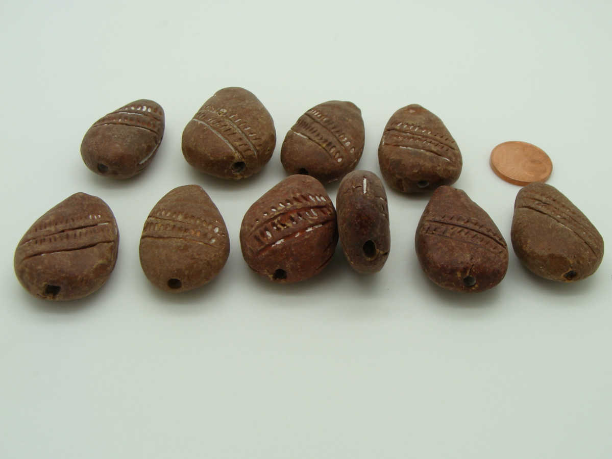 perle terre cuite goutte marron por-126
