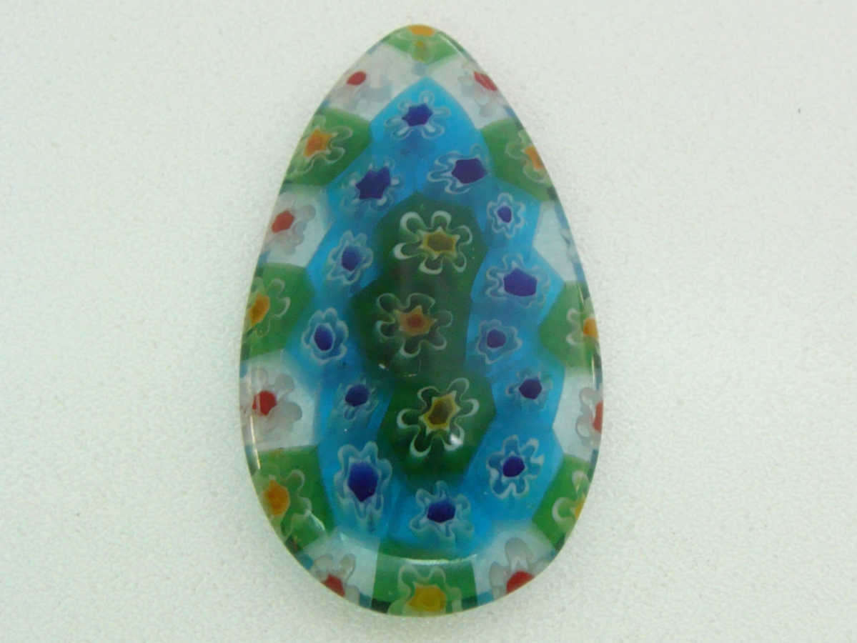 pendentif bleu vert millefiori mod20