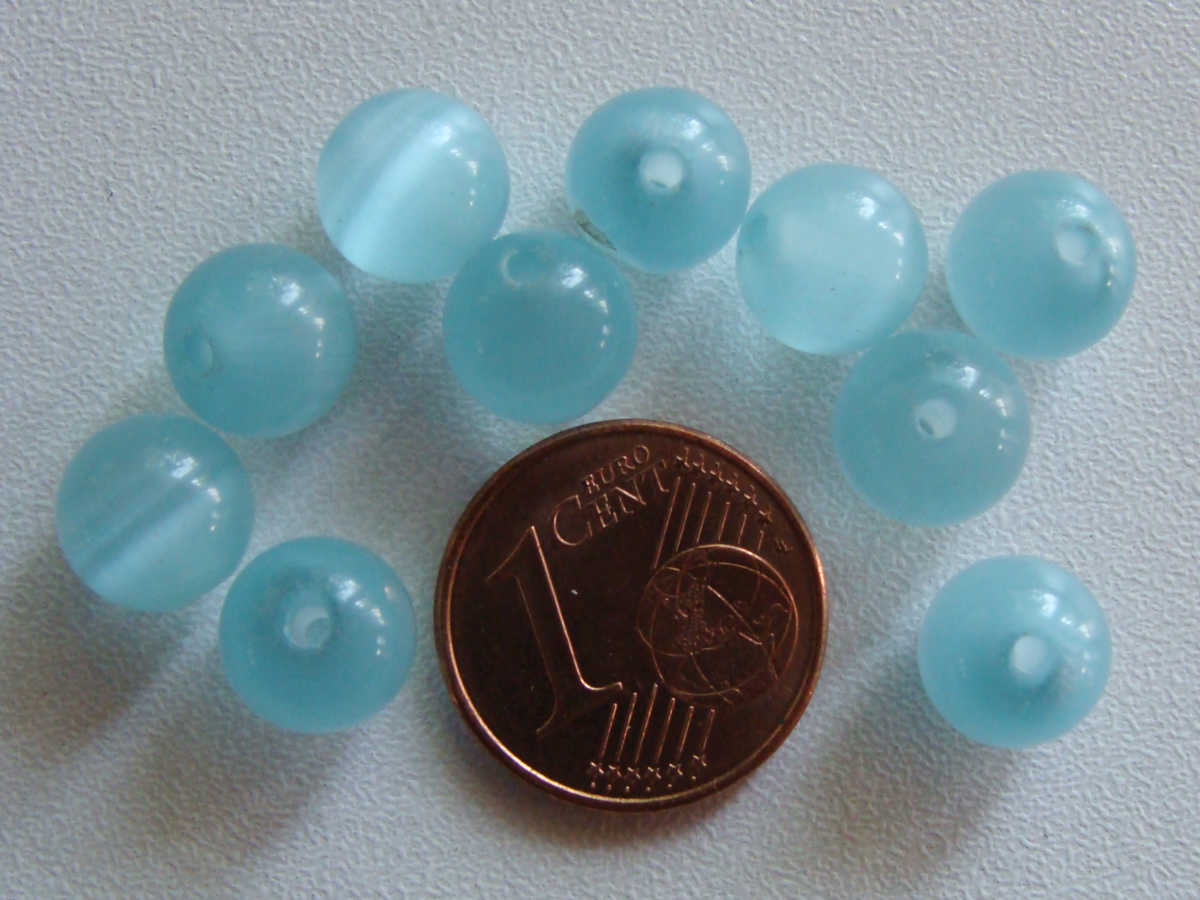 Perles Rondes En Œil De Chat Bleu 4mm - Lot Pour Fabrication De Bijoux, Collier, Bracelet, Environ 85 Pièces