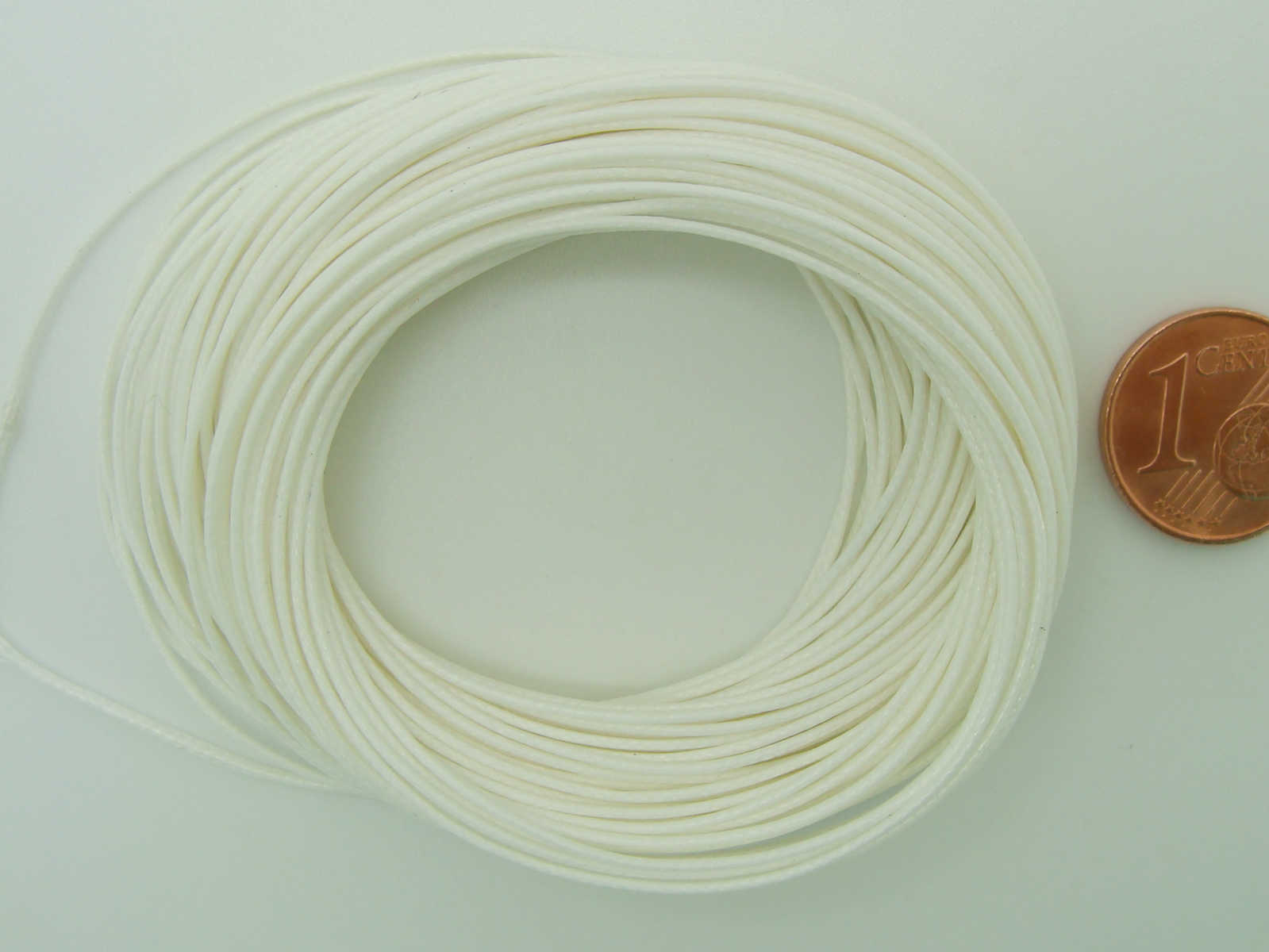 fil 08mm blanc polyester cire fin