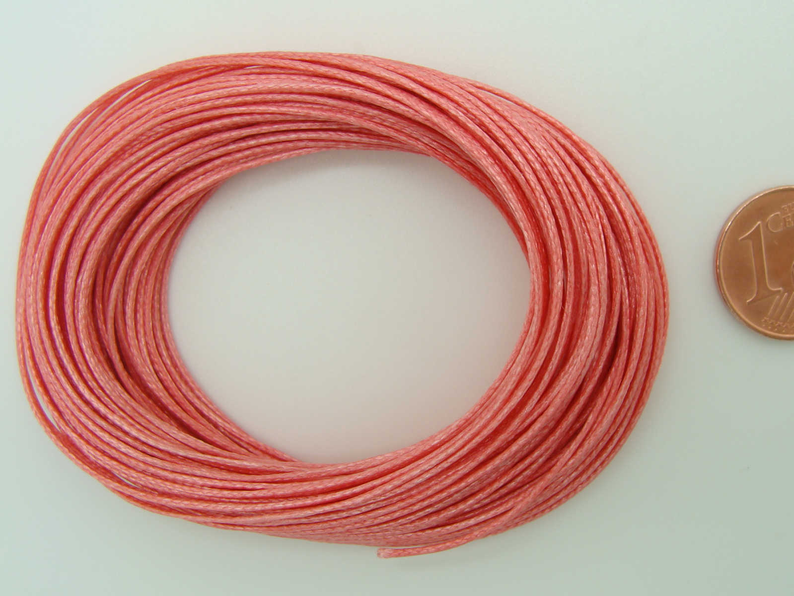 fil 08mm rose fonce polyester cire fin