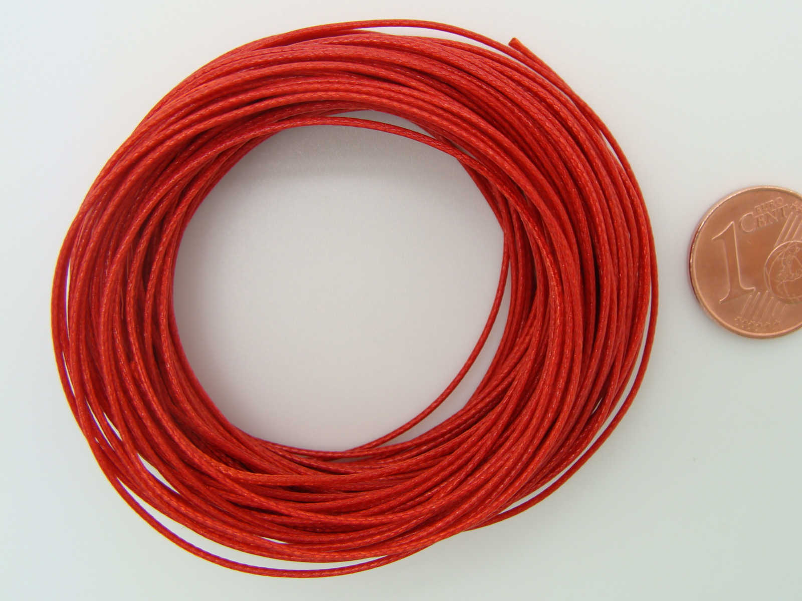 fil 08mm rouge polyester cire fin