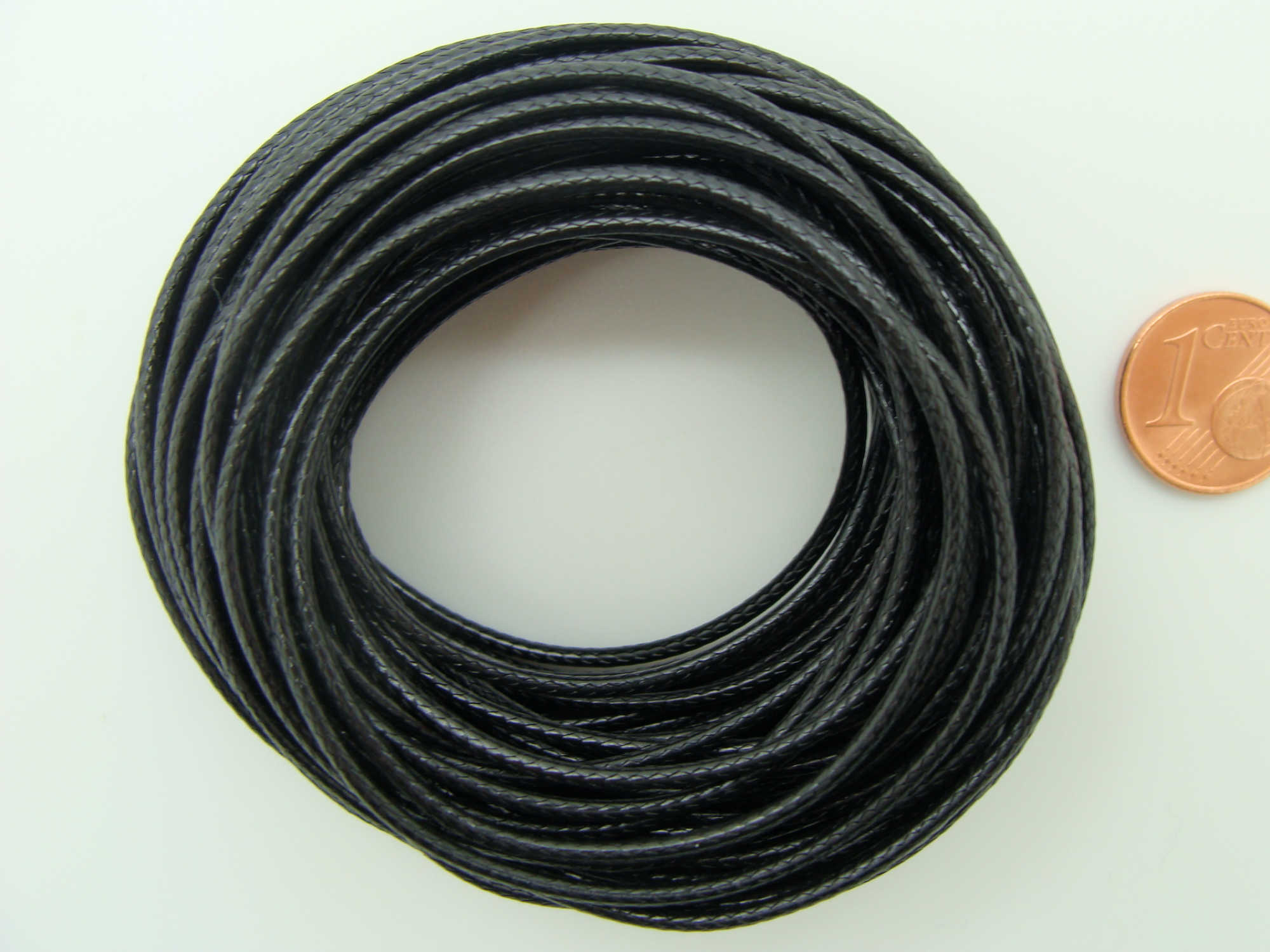 fil polyester cire 15mm noir