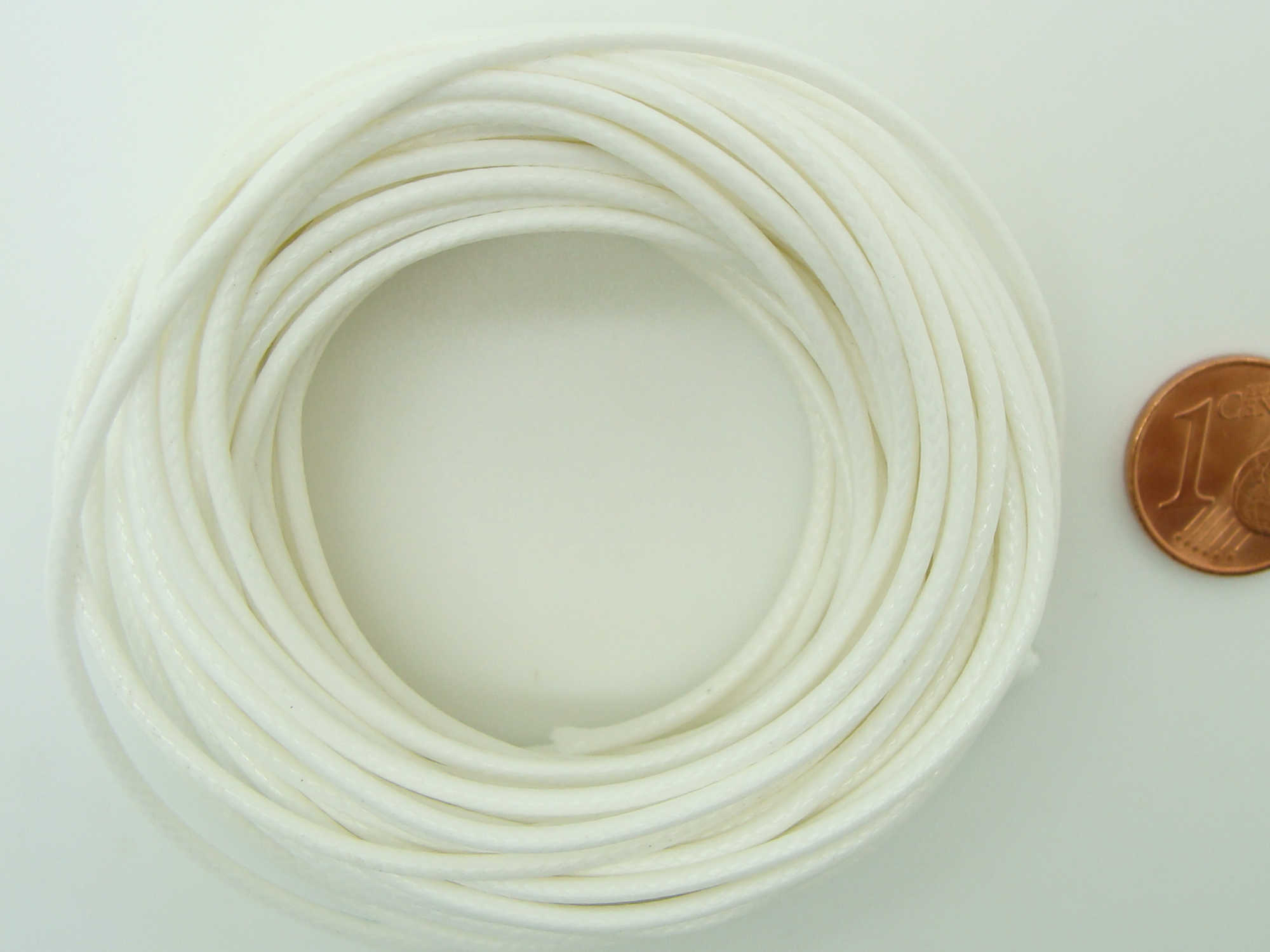 fil polyester cire 15mm blanc