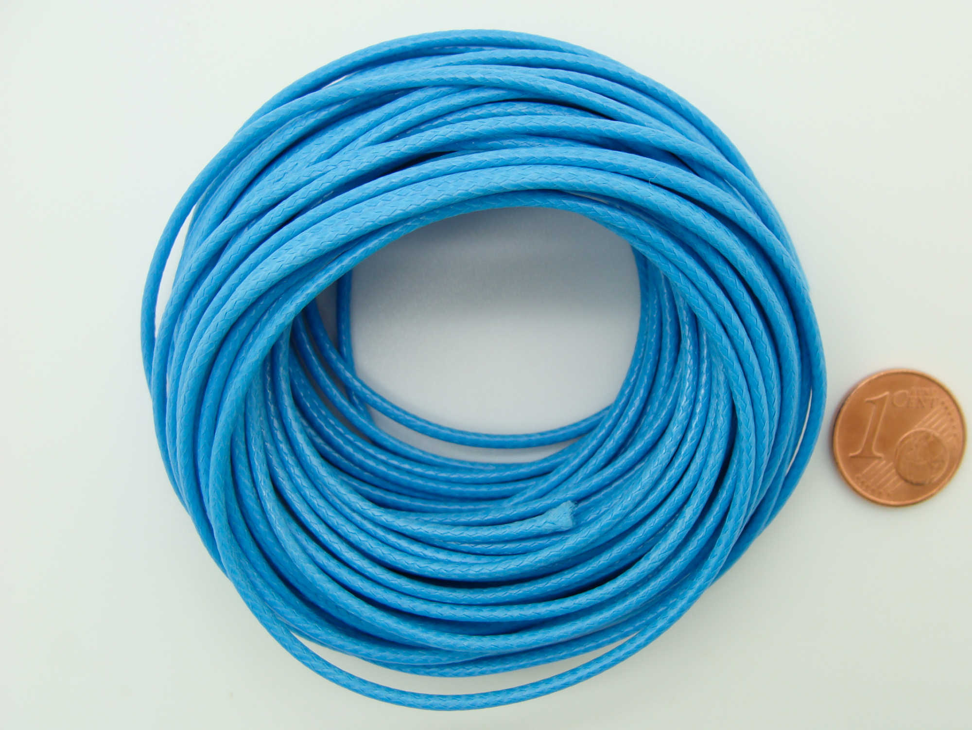 fil polyester cire 15mm bleu