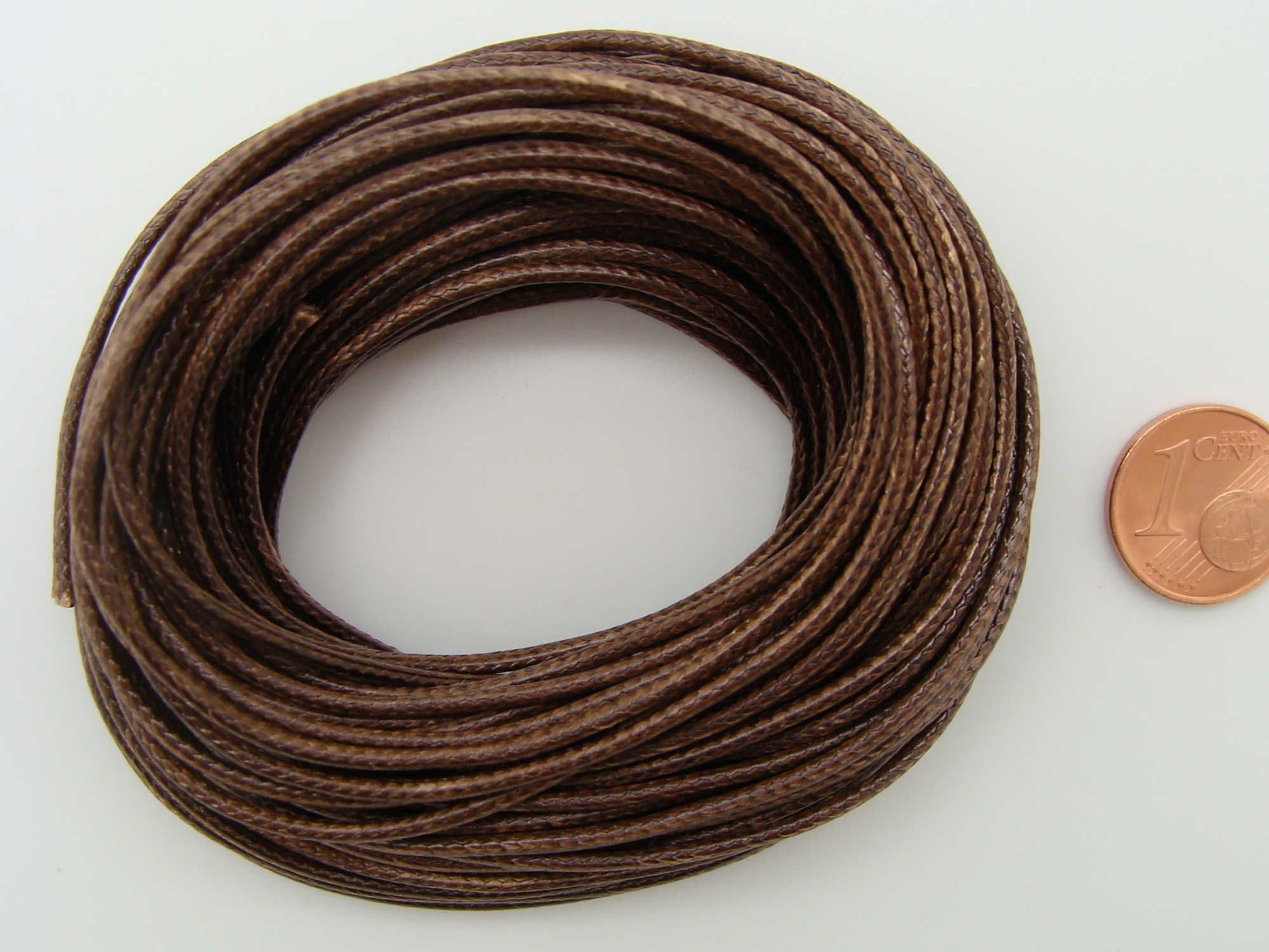 fil polyester cire 15mm marron cafe