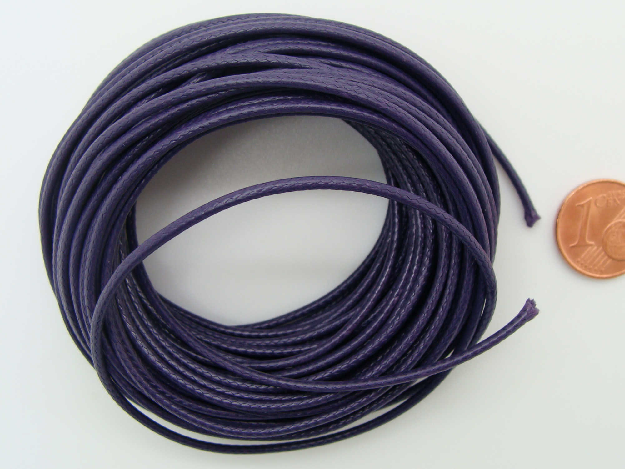 fil polyester cire 15mm violet fonce