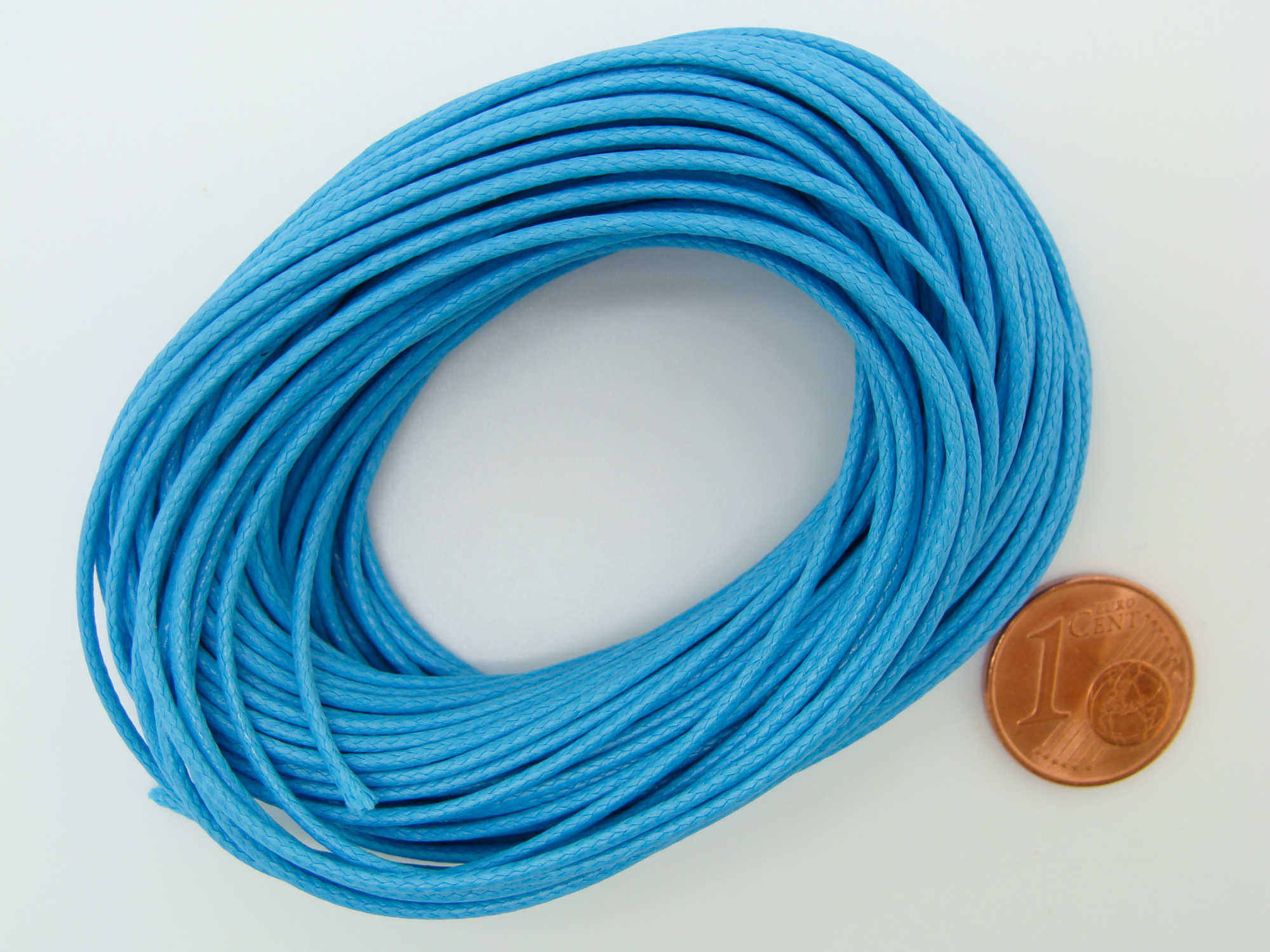 fil polyester cire 1mm bleu