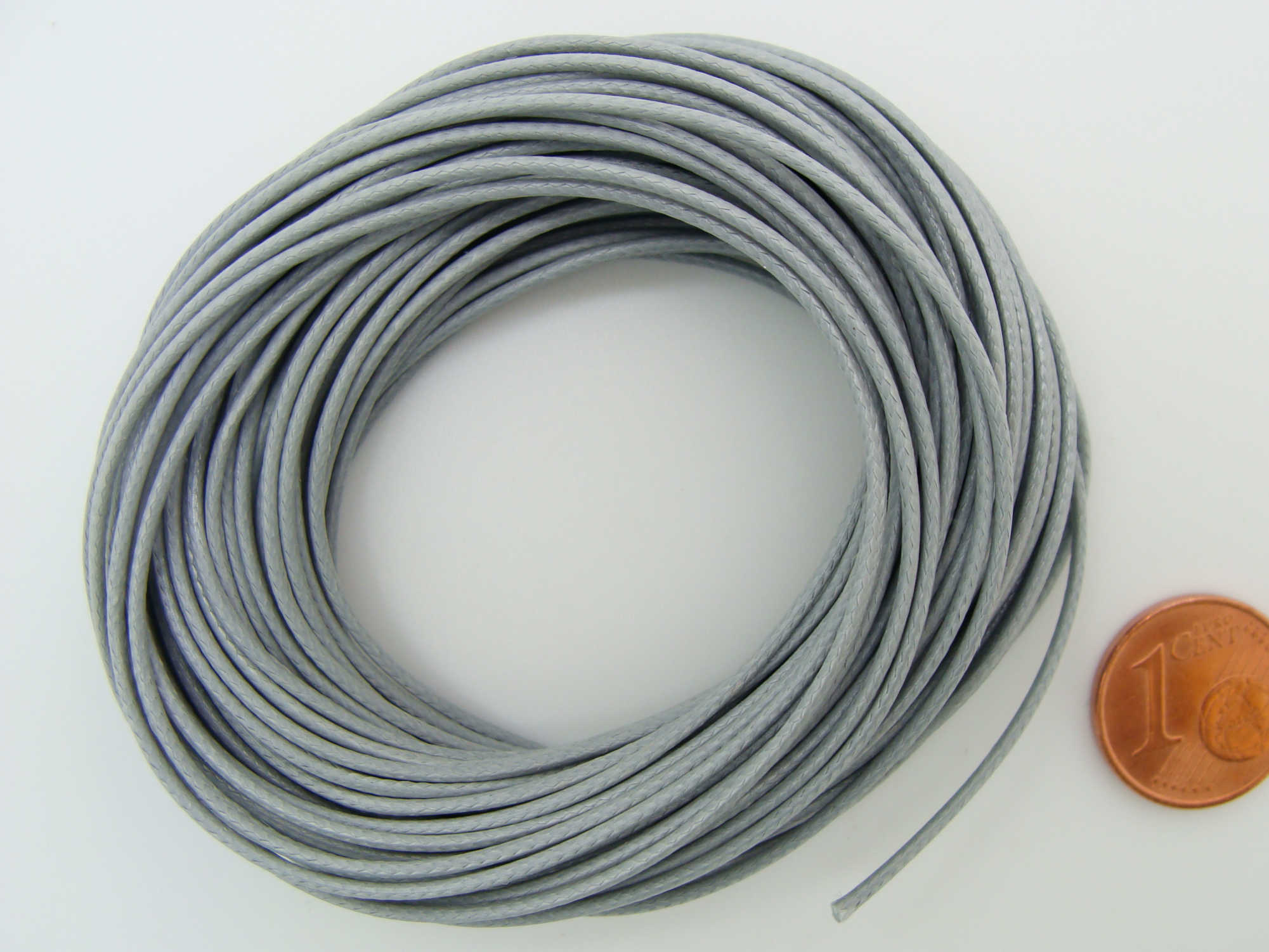 fil polyester cire 1mm gris